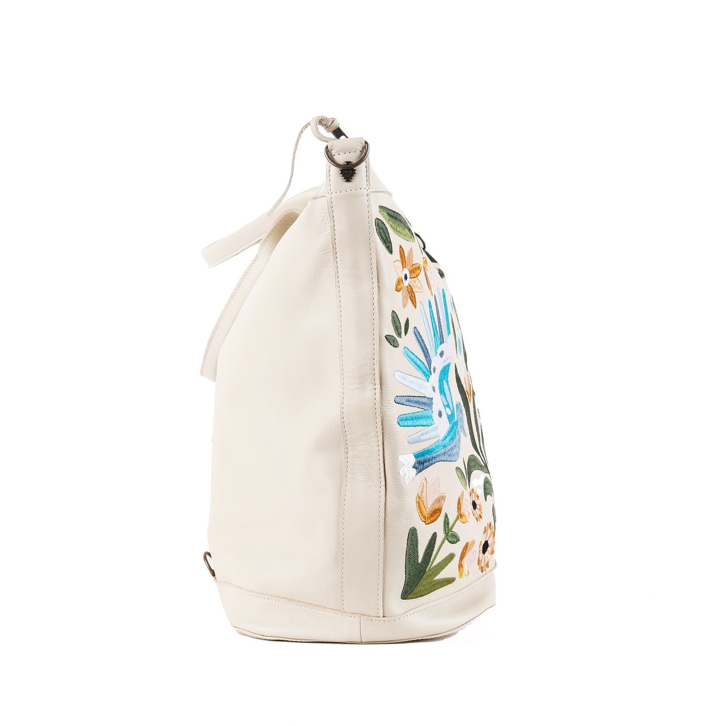 PERFECT WEEKENDER - 10 YEAR ANNIVERSARY - EMBROIDERED LEATHER - AZURE - BONE