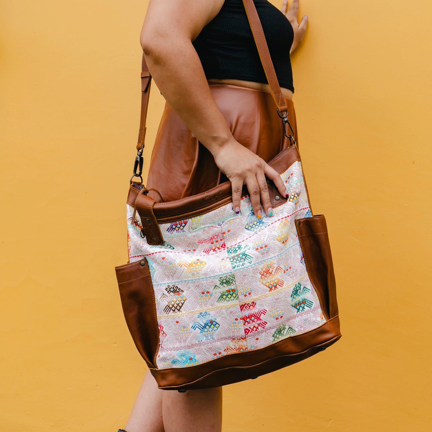 THE PERFECT BAG - OOAK HUIPIL - CAFE - NO. 12705