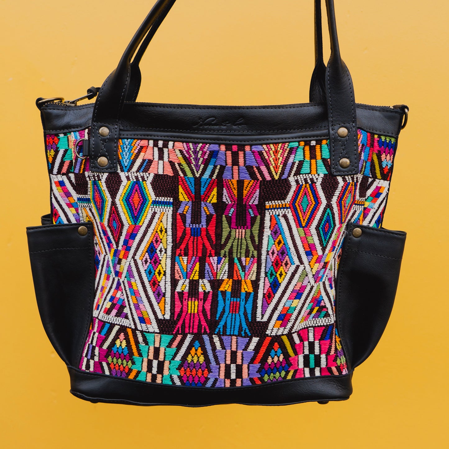 THE MEDIUM PERFECT BAG - OOAK HUIPIL - BLACK - NO. 12692