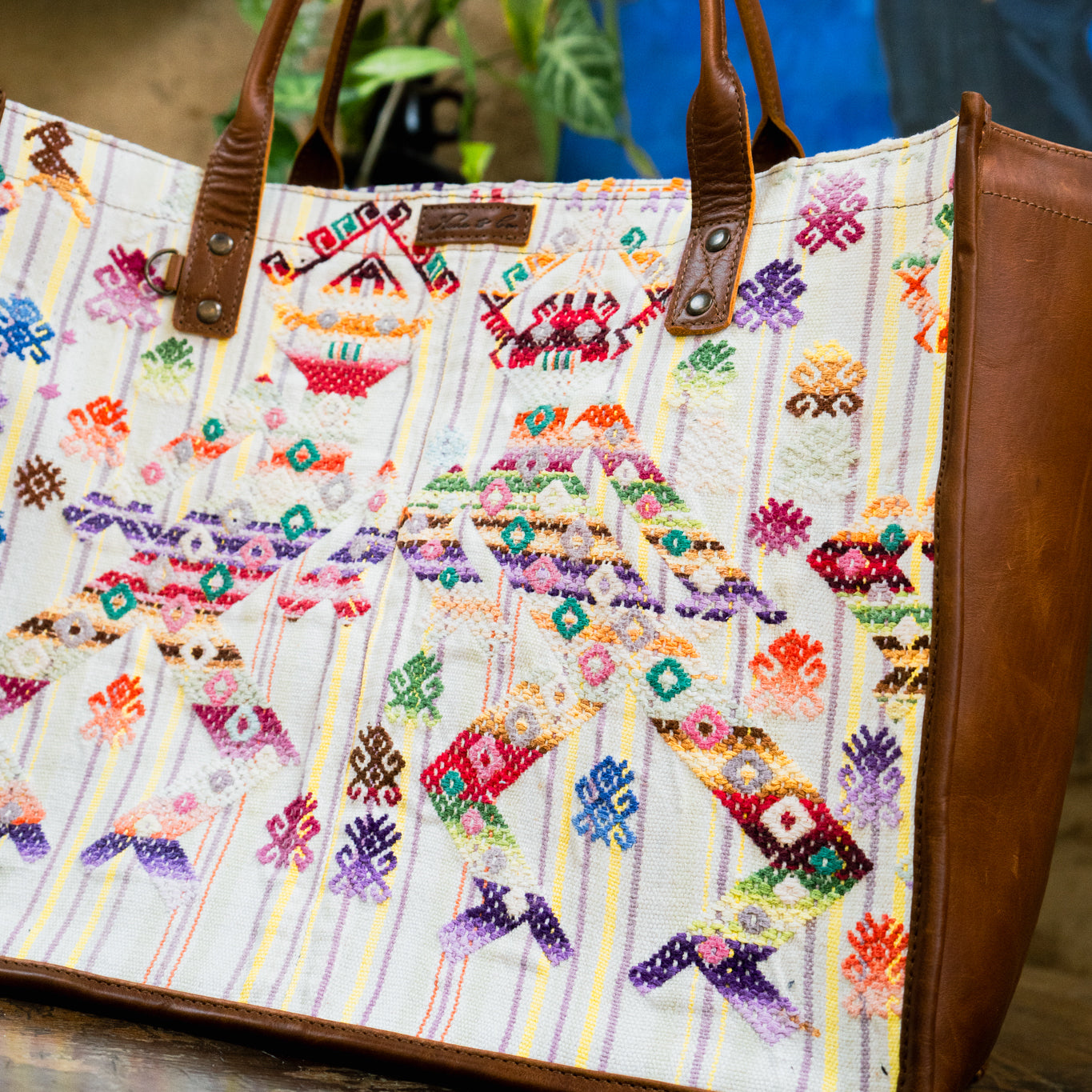 THE PERFECT TRAVEL TOTE - OOAK HUIPIL - CAFE - NO. 12816