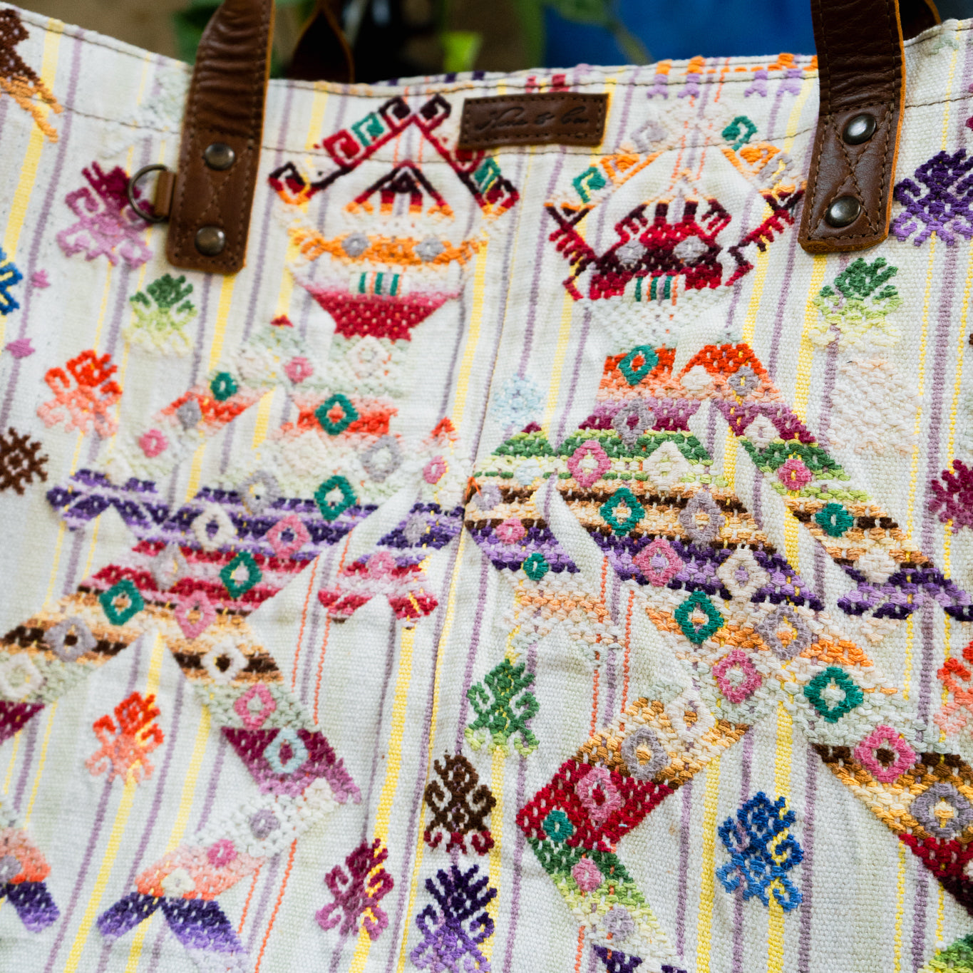 THE PERFECT TRAVEL TOTE - OOAK HUIPIL - CAFE - NO. 12816