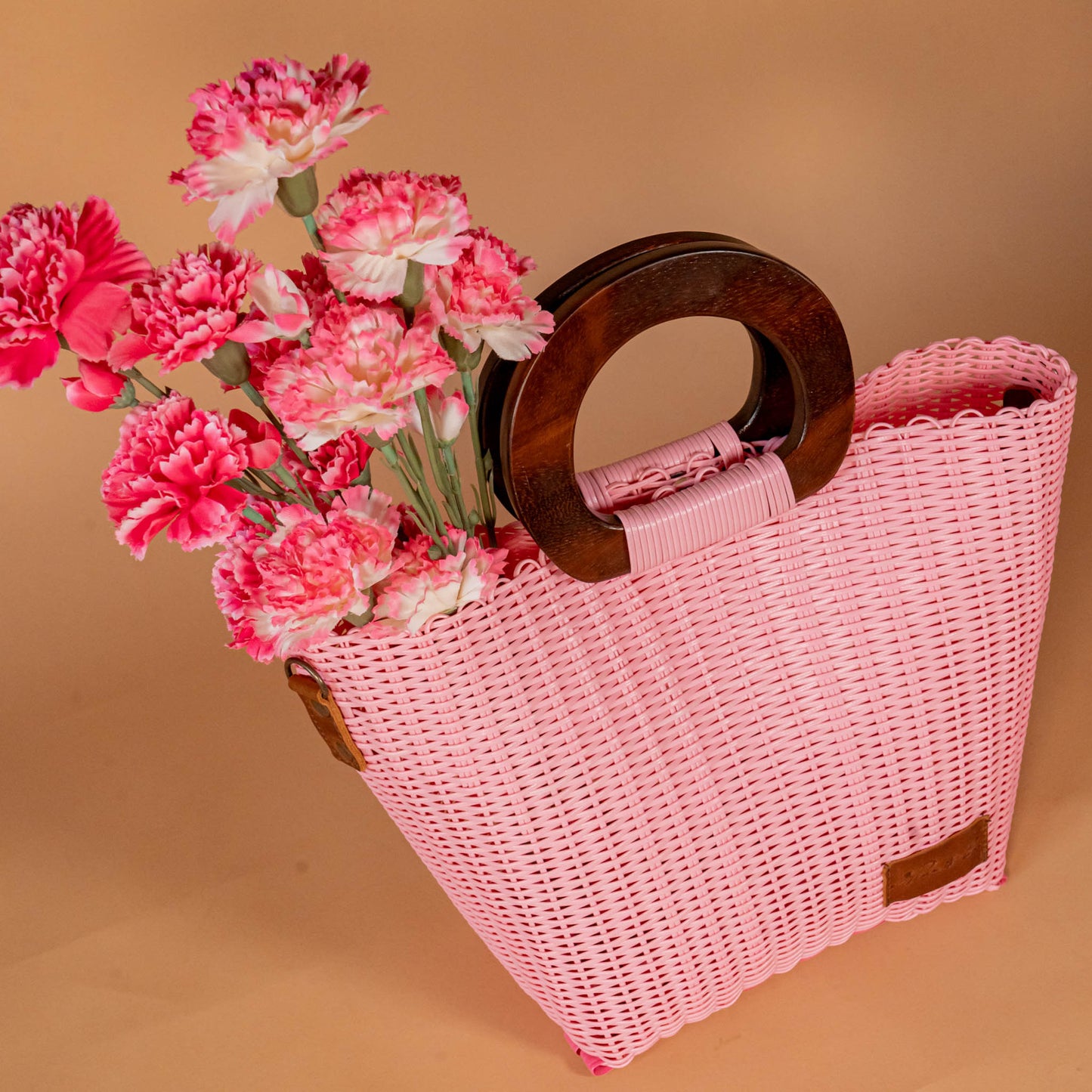 WOVEN UPCYCLED TOTE WITH HANDLE - NO. 16085