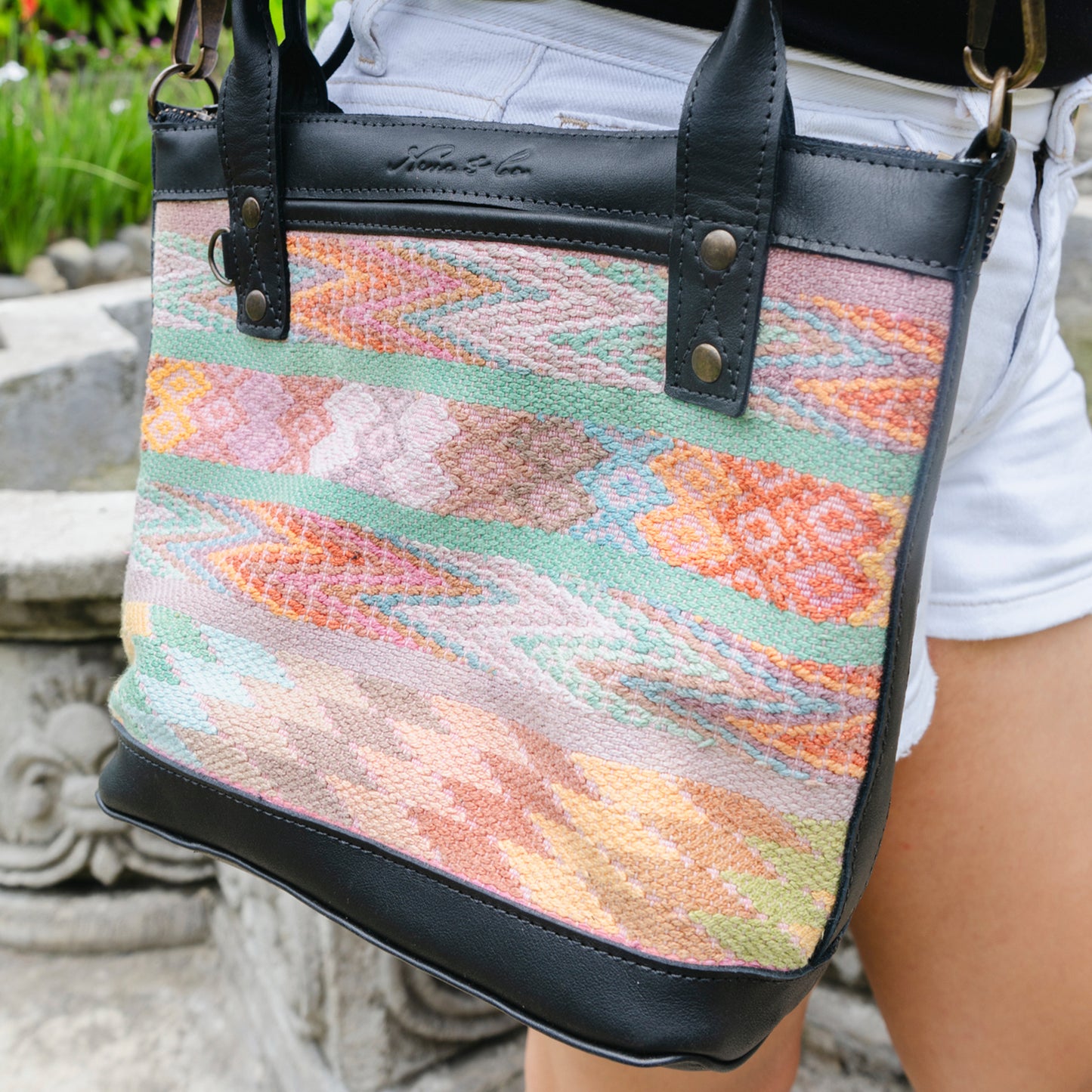 THE PERFECT BAG - POCKETLESS MINI - OOAK HUIPIL - BLACK - NO. 12475