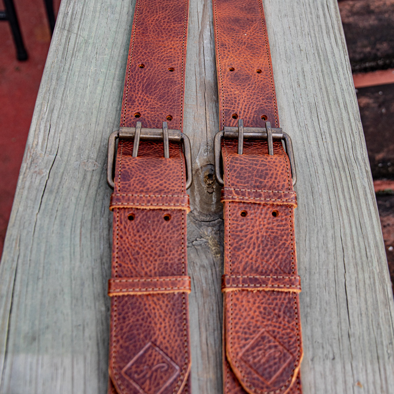 DOUBLE BUCKLE BACKPACK STRAP SET - HONEY