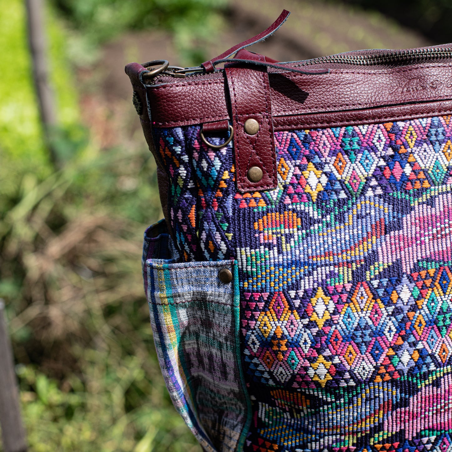 THE MEDIUM PERFECT BAG - OOAK HUIPIL - AMARANTH - NO. 17567