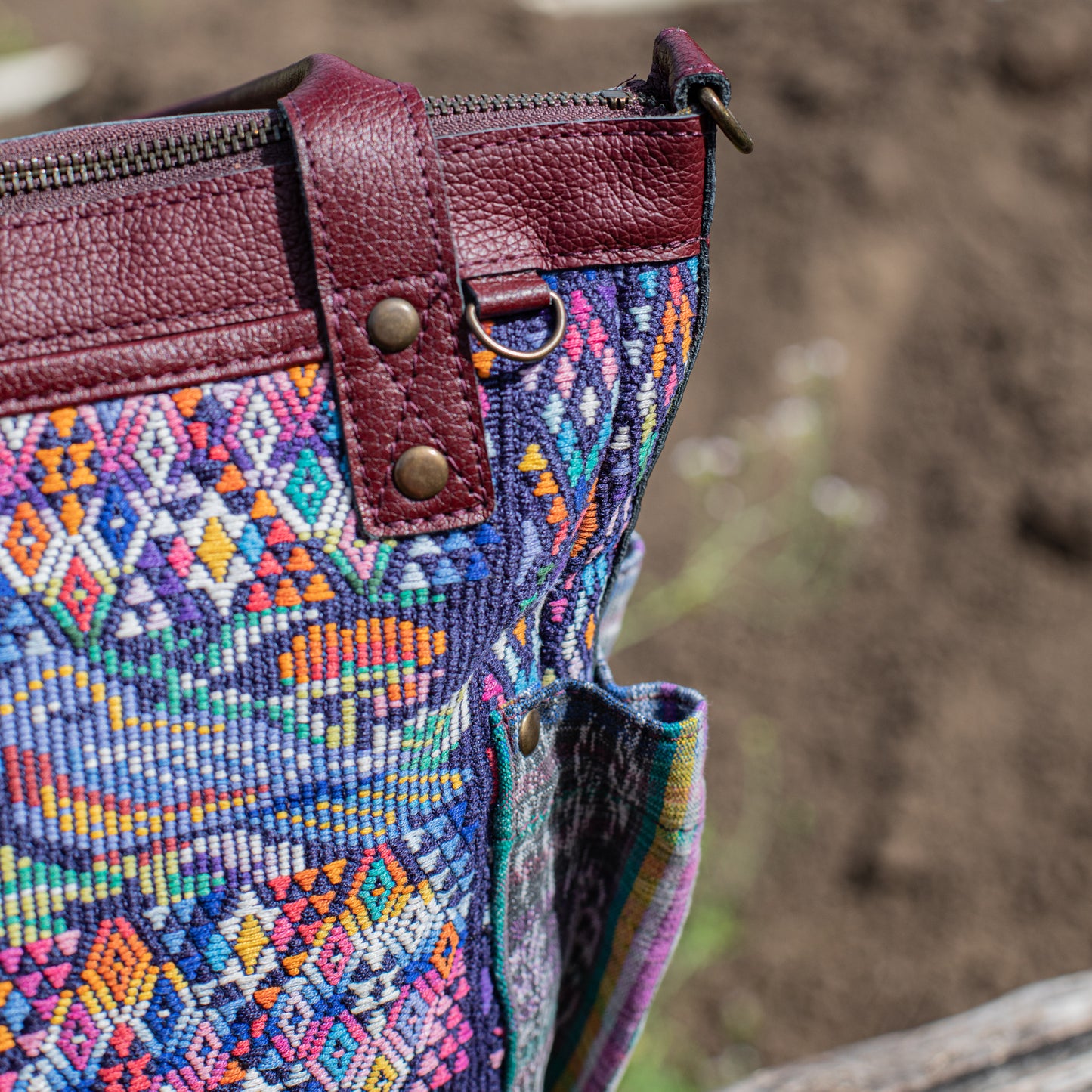 THE MEDIUM PERFECT BAG - OOAK HUIPIL - AMARANTH - NO. 17567