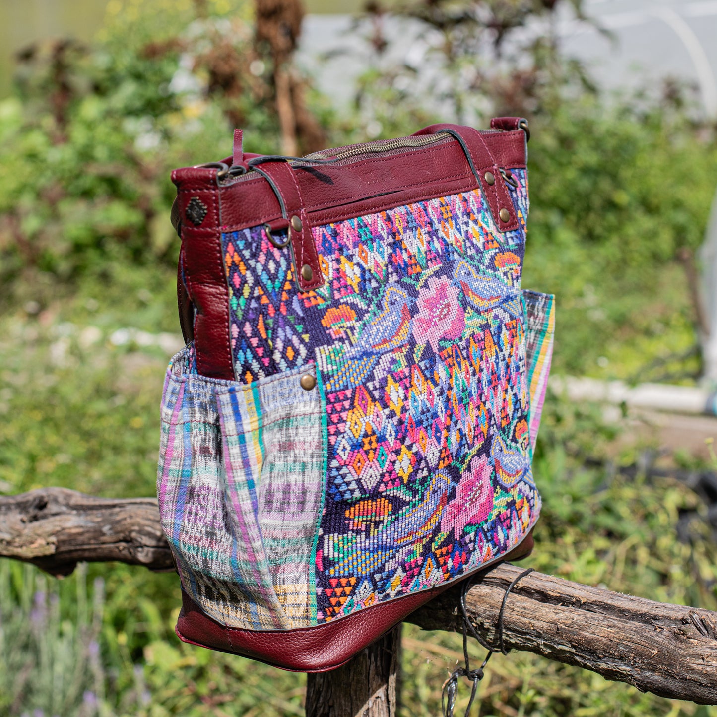 THE MEDIUM PERFECT BAG - OOAK HUIPIL - AMARANTH - NO. 17567