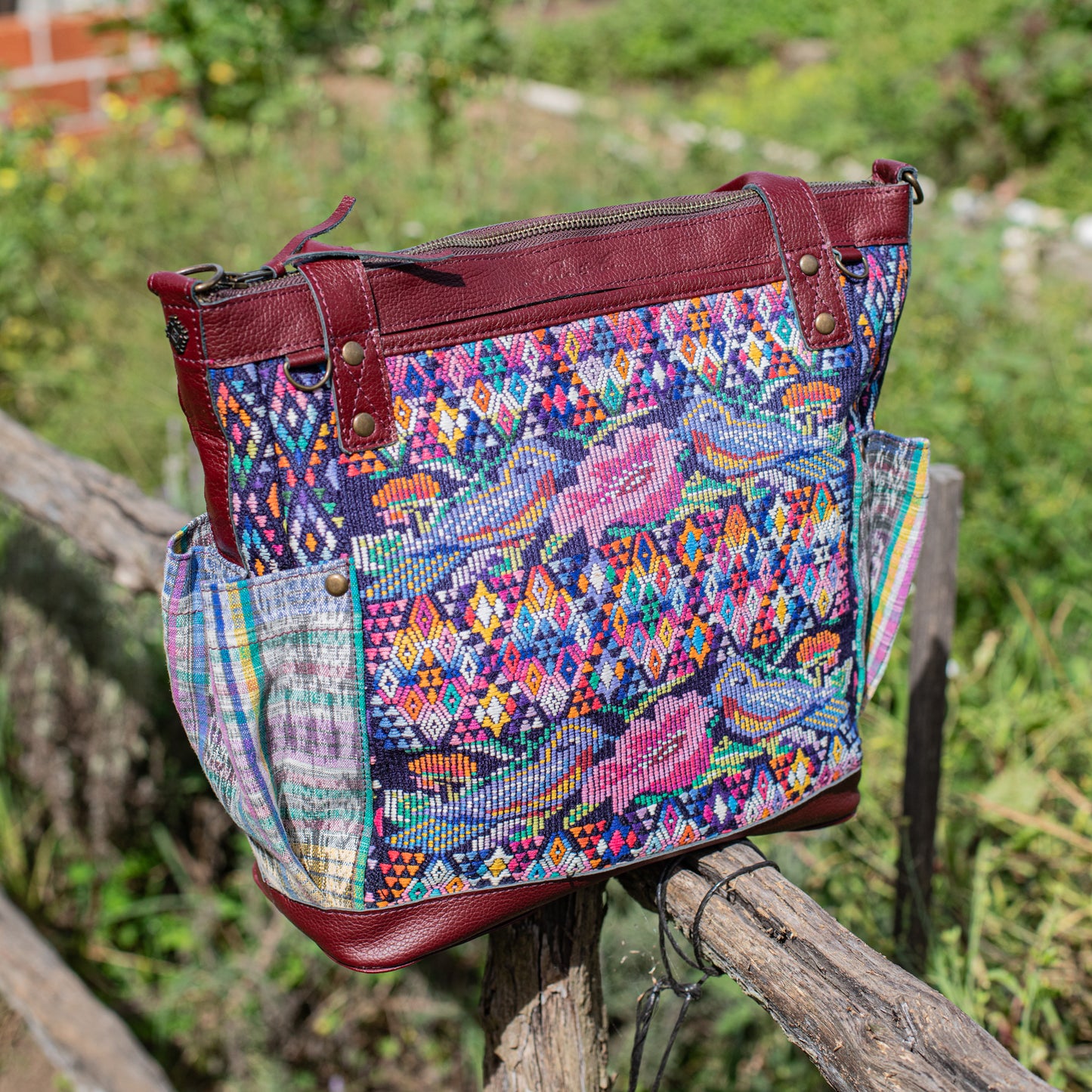 THE MEDIUM PERFECT BAG - OOAK HUIPIL - AMARANTH - NO. 17567