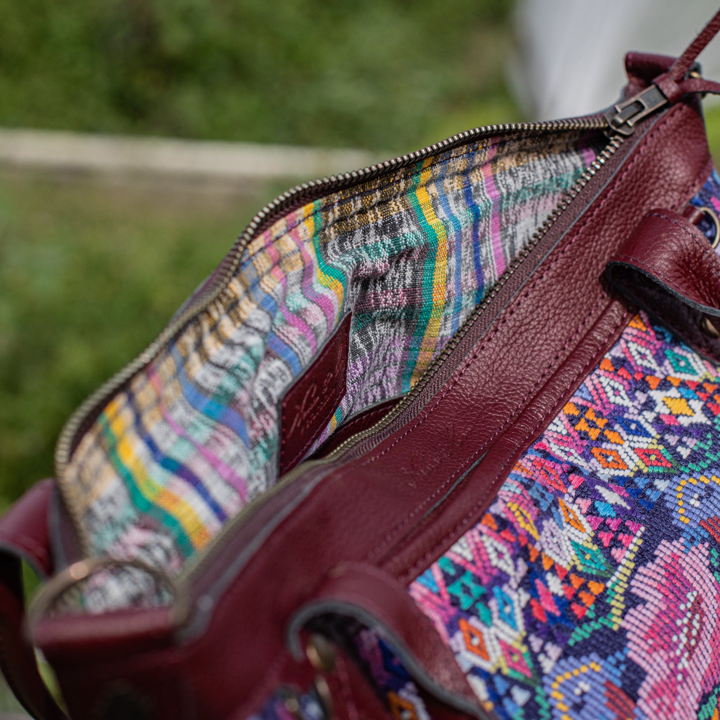 THE MEDIUM PERFECT BAG - OOAK HUIPIL - AMARANTH - NO. 17567