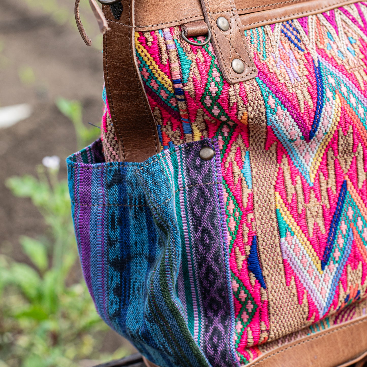 THE MEDIUM PERFECT BAG - OOAK HUIPIL - FAWN - NO. 17568