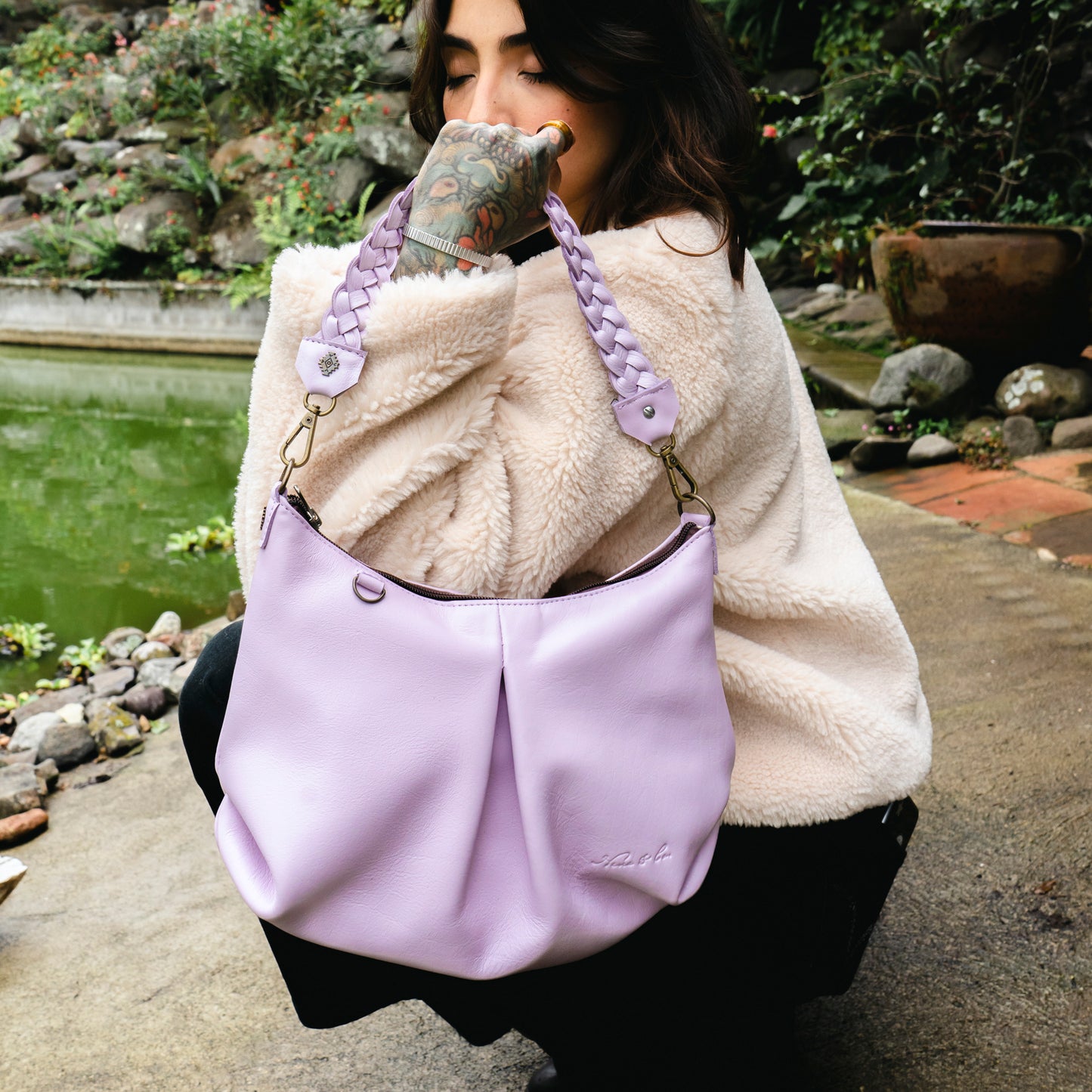 EXPEDITION BAG - SMALL - FULL LEATHER - LAVENDER