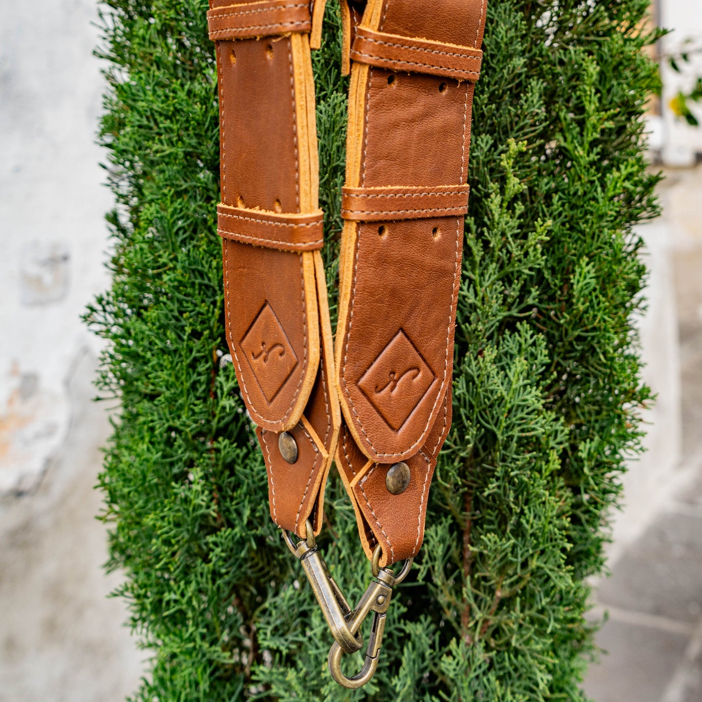 DOUBLE BUCKLE BACKPACK STRAP SET - CAFE