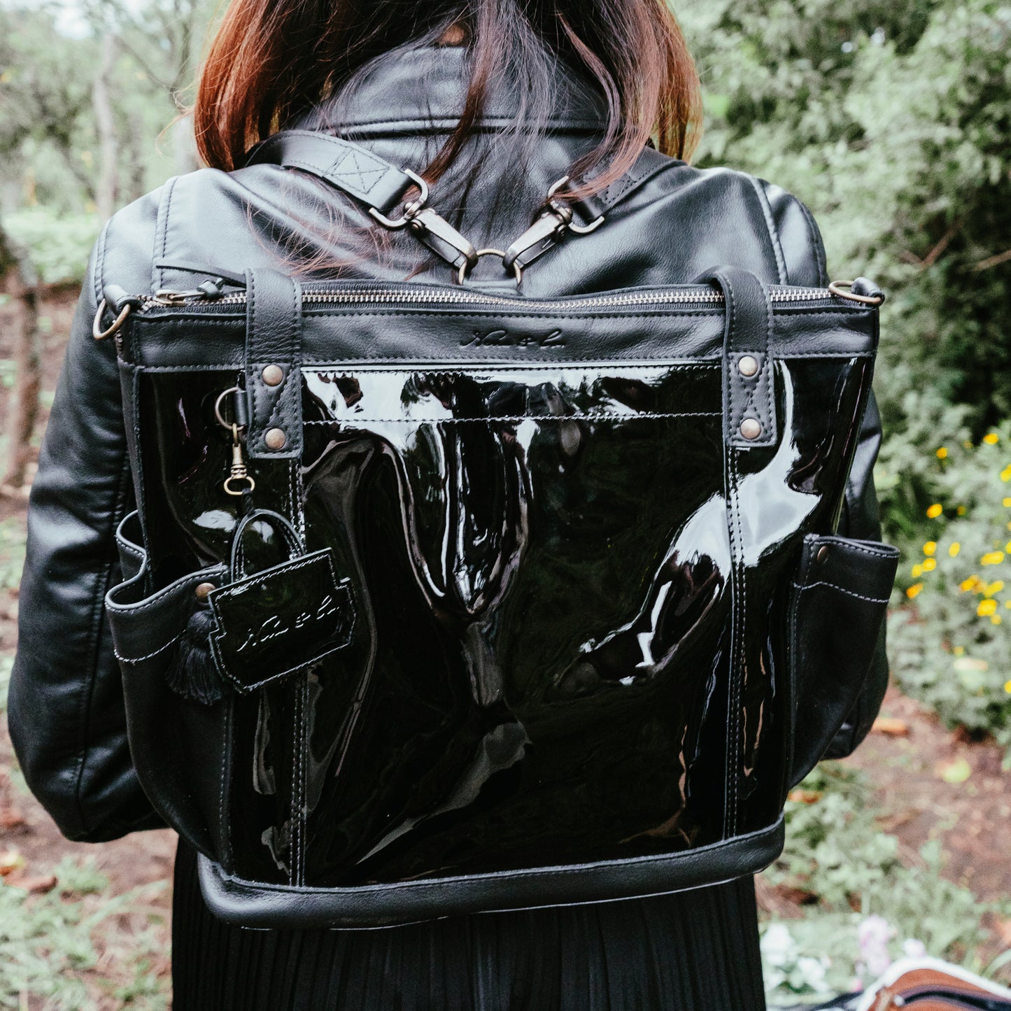 THE PERFECT BAG MEDIUM - FULL LEATHER - PATENT BLACK