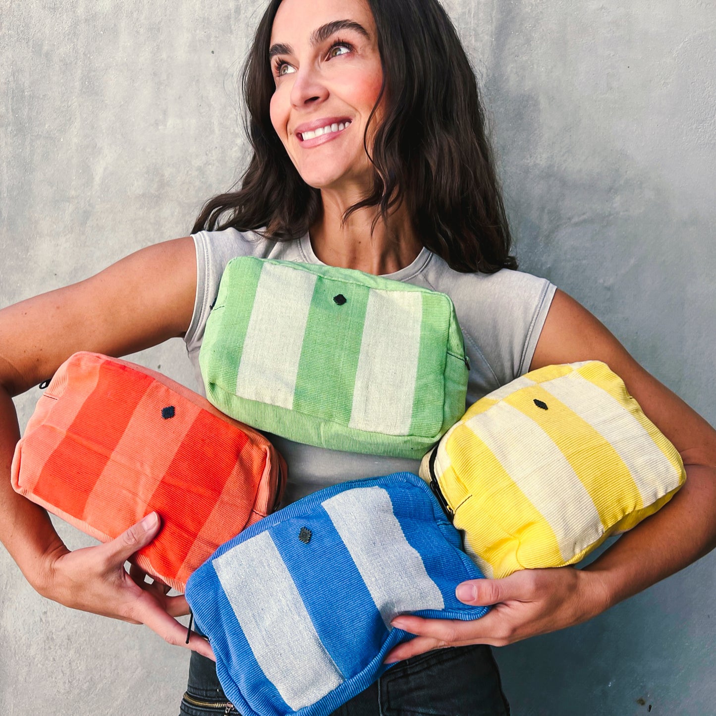 THE PERFECT WET BAG - SMALL - CABANA STRIPE - BLUE