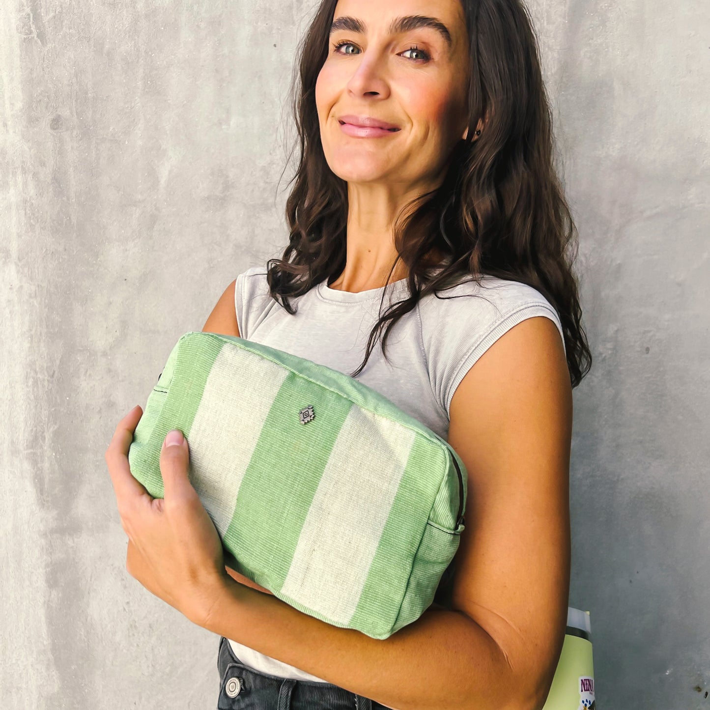 THE PERFECT WET BAG - SMALL - CABANA STRIPE - MINT