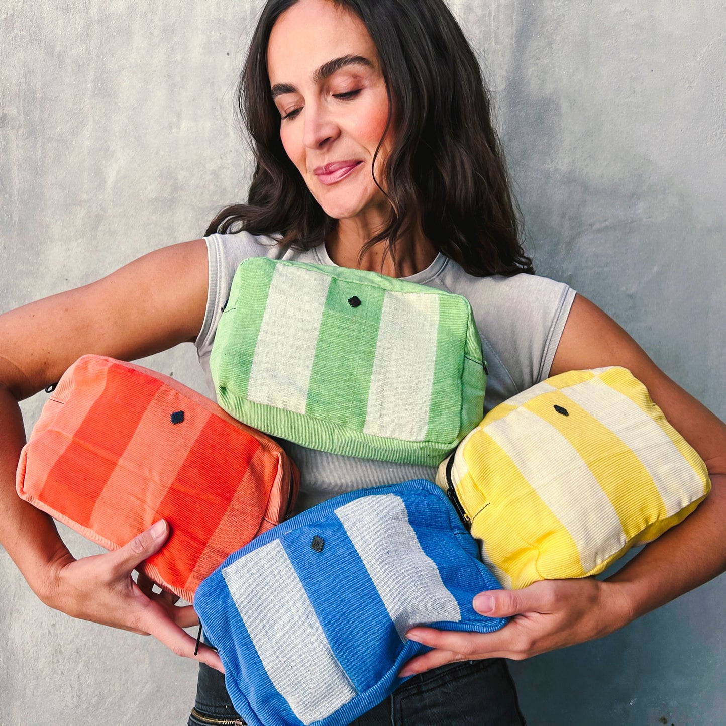 THE PERFECT WET BAG - SMALL - CABANA STRIPE - MINT