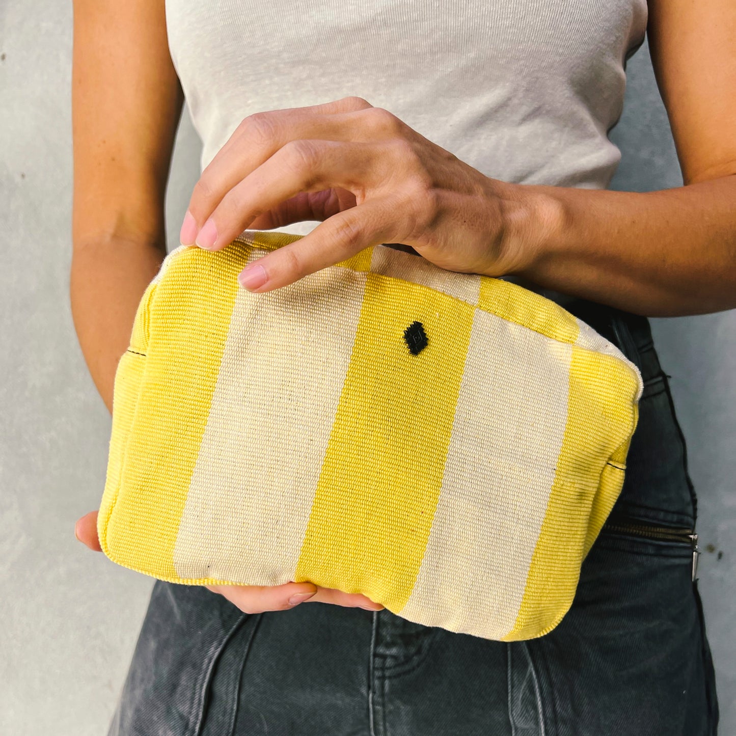 THE PERFECT WET BAG - SMALL - CABANA STRIPE - YELLOW