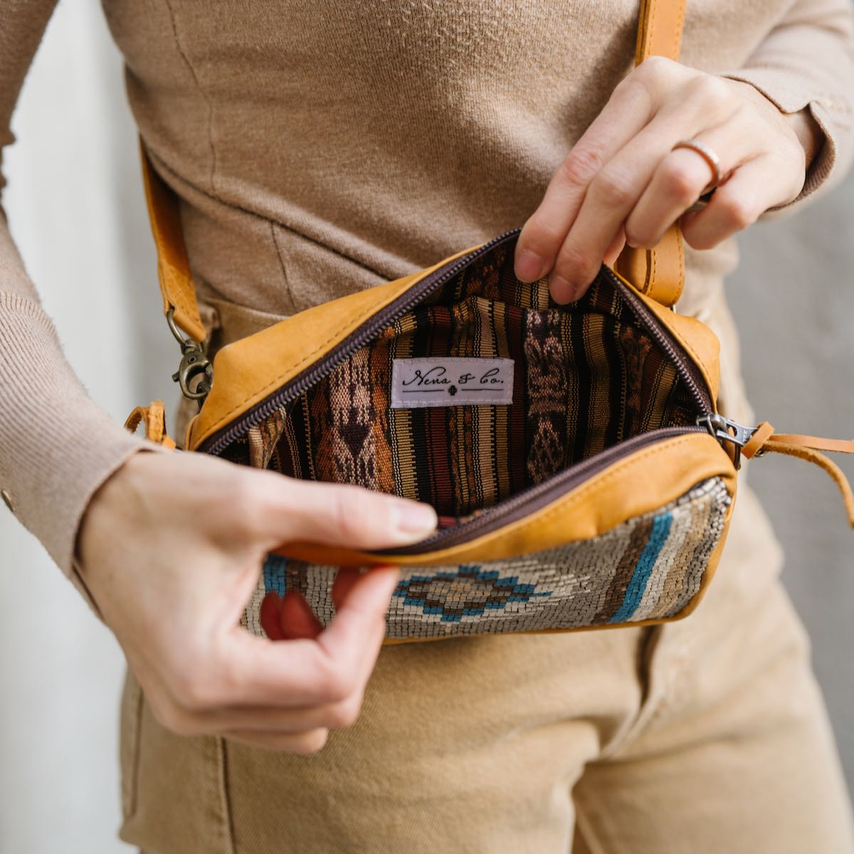 H&S WANDER SET - OOAK BEADED PANEL - BUTTERSCOTCH - NO. 15102