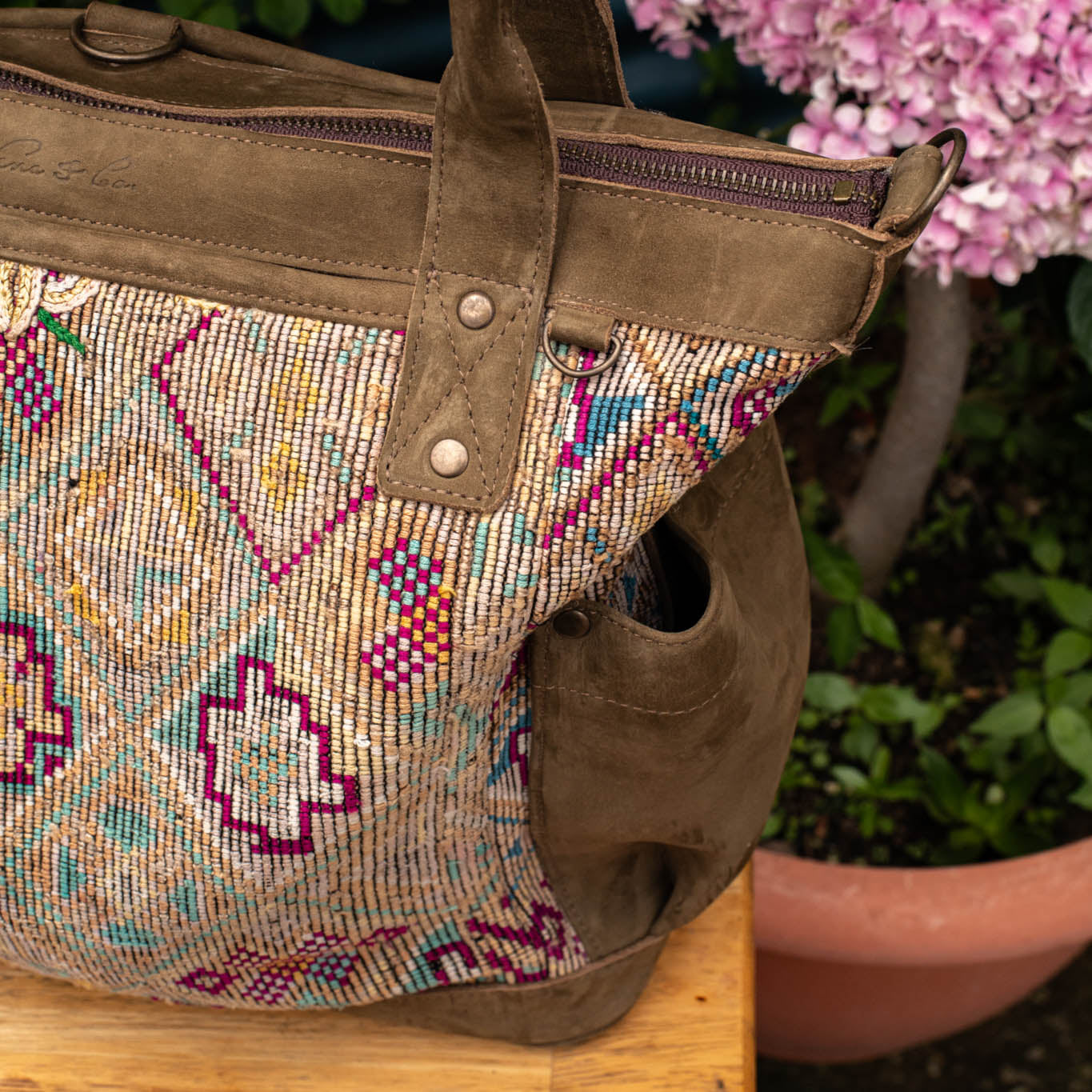 THE PERFECT BAG - OOAK HUIPIL - VERDE OLIVO - NO. 16650