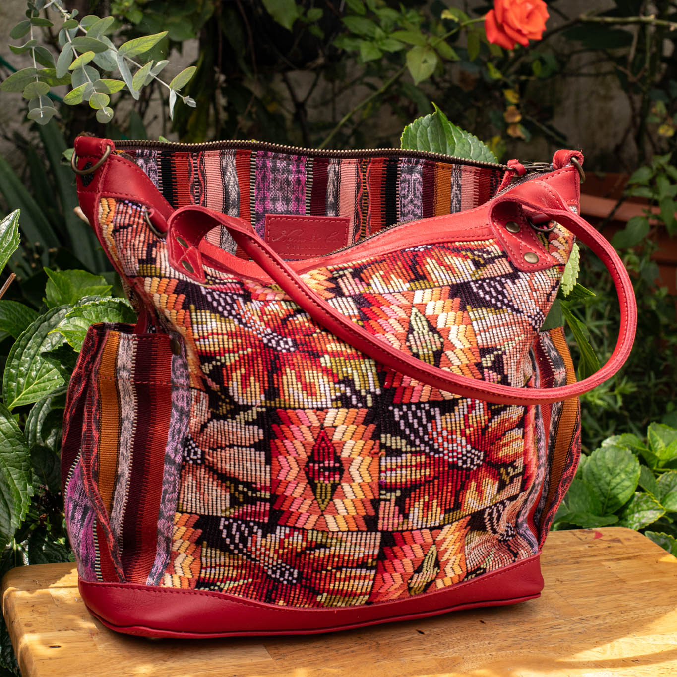 THE MEDIUM PERFECT BAG - OOAK HUIPIL - CHILI PEPPER - NO. 16642