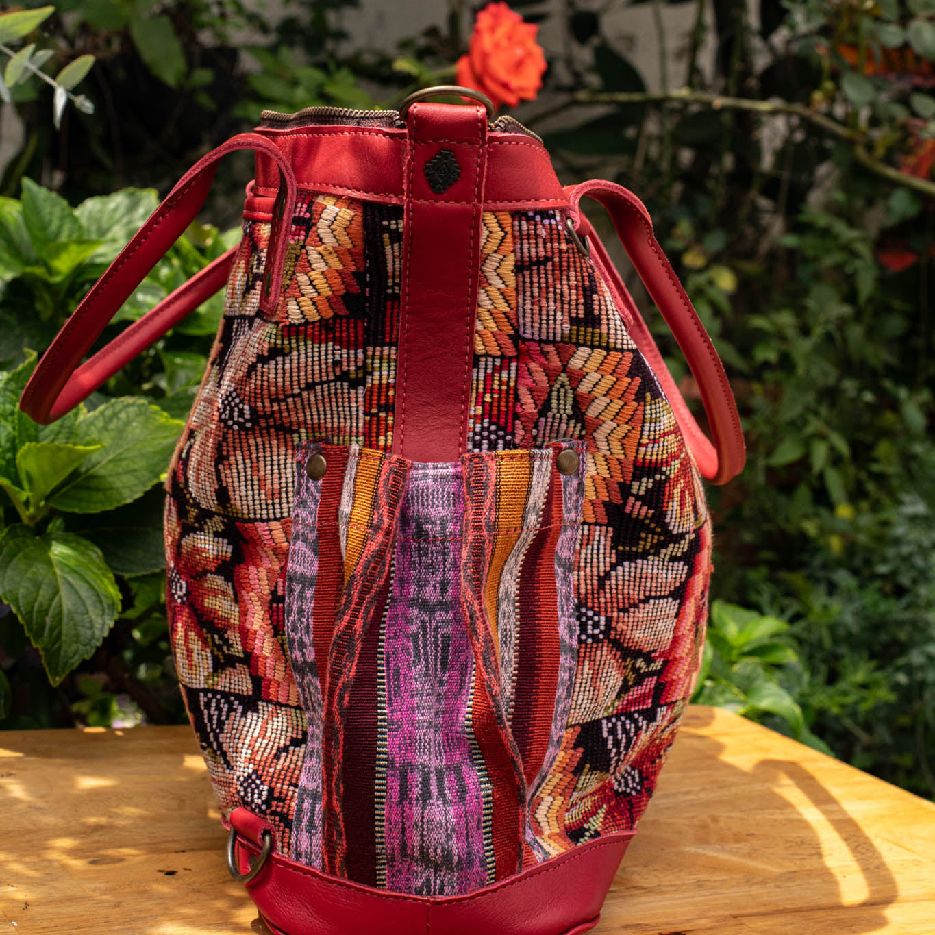 THE MEDIUM PERFECT BAG - OOAK HUIPIL - CHILI PEPPER - NO. 16642