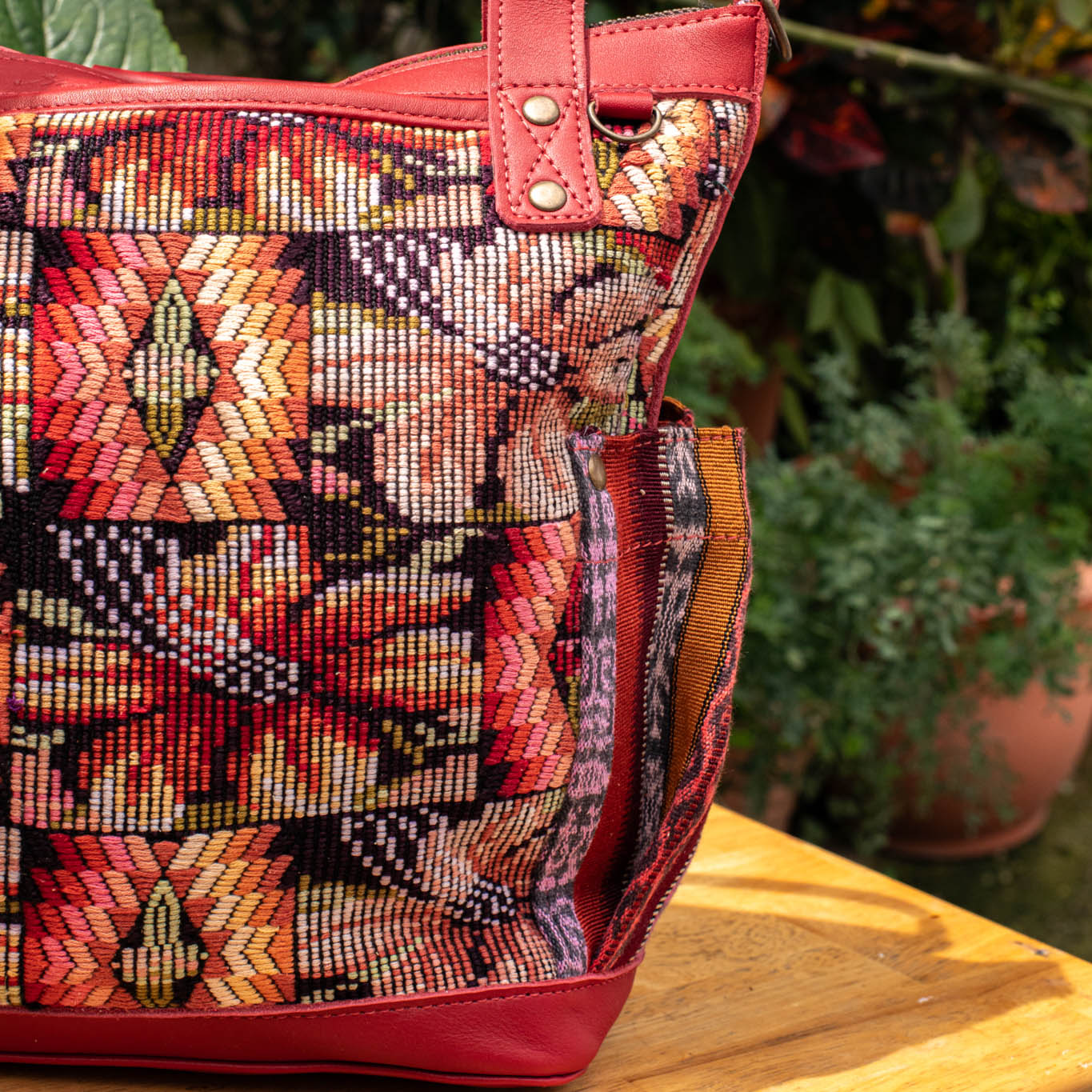 THE MEDIUM PERFECT BAG - OOAK HUIPIL - CHILI PEPPER - NO. 16642