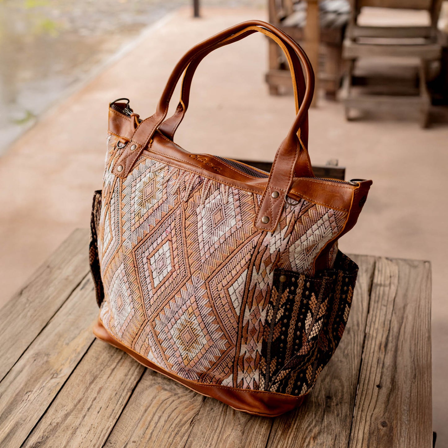THE PERFECT BAG - OOAK HUIPIL - CAFE - NO. 16660