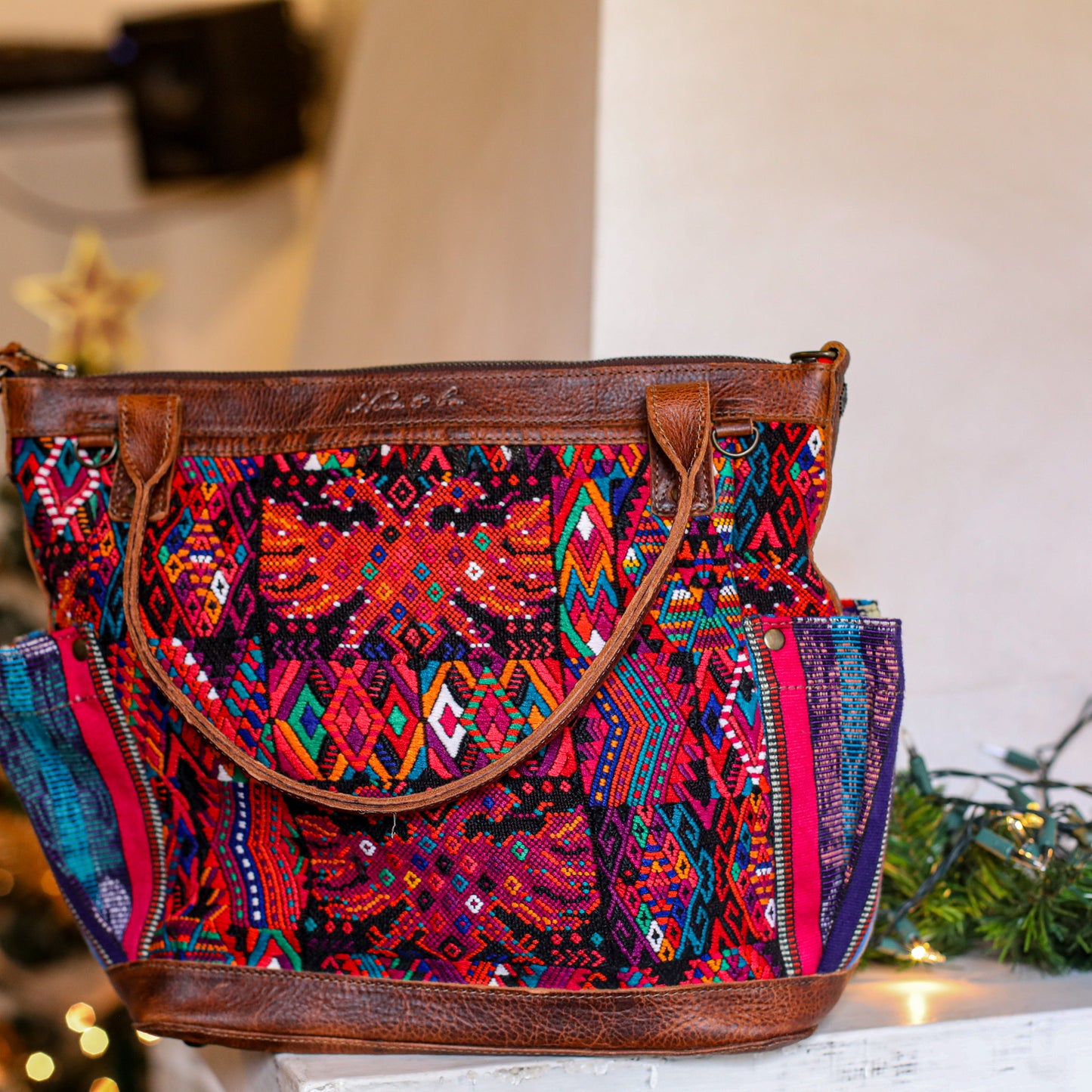 THE MEDIUM PERFECT BAG - OOAK HUIPIL - HONEY - NO. 19004