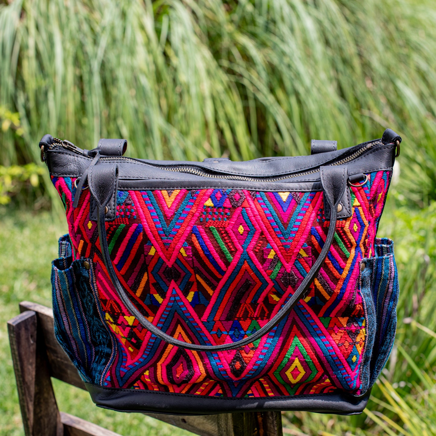 THE MEDIUM PERFECT BAG - OOAK HUIPIL - BLACK - NO. 17713