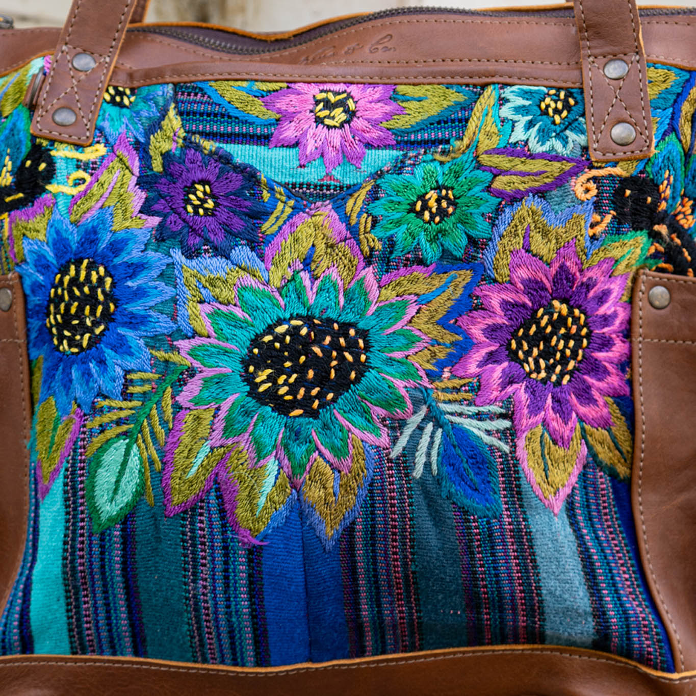 THE MEDIUM PERFECT BAG - OOAK HUIPIL - CAFE - NO. 14275