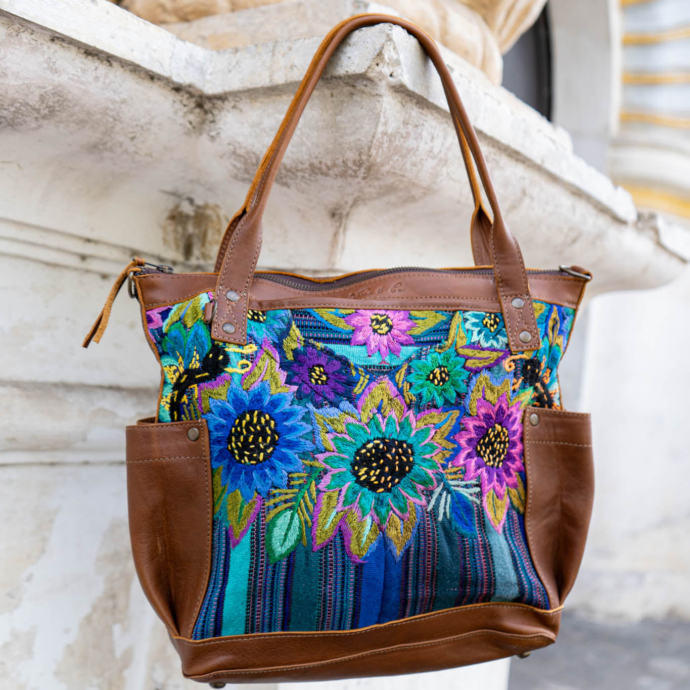 THE MEDIUM PERFECT BAG - OOAK HUIPIL - CAFE - NO. 14275
