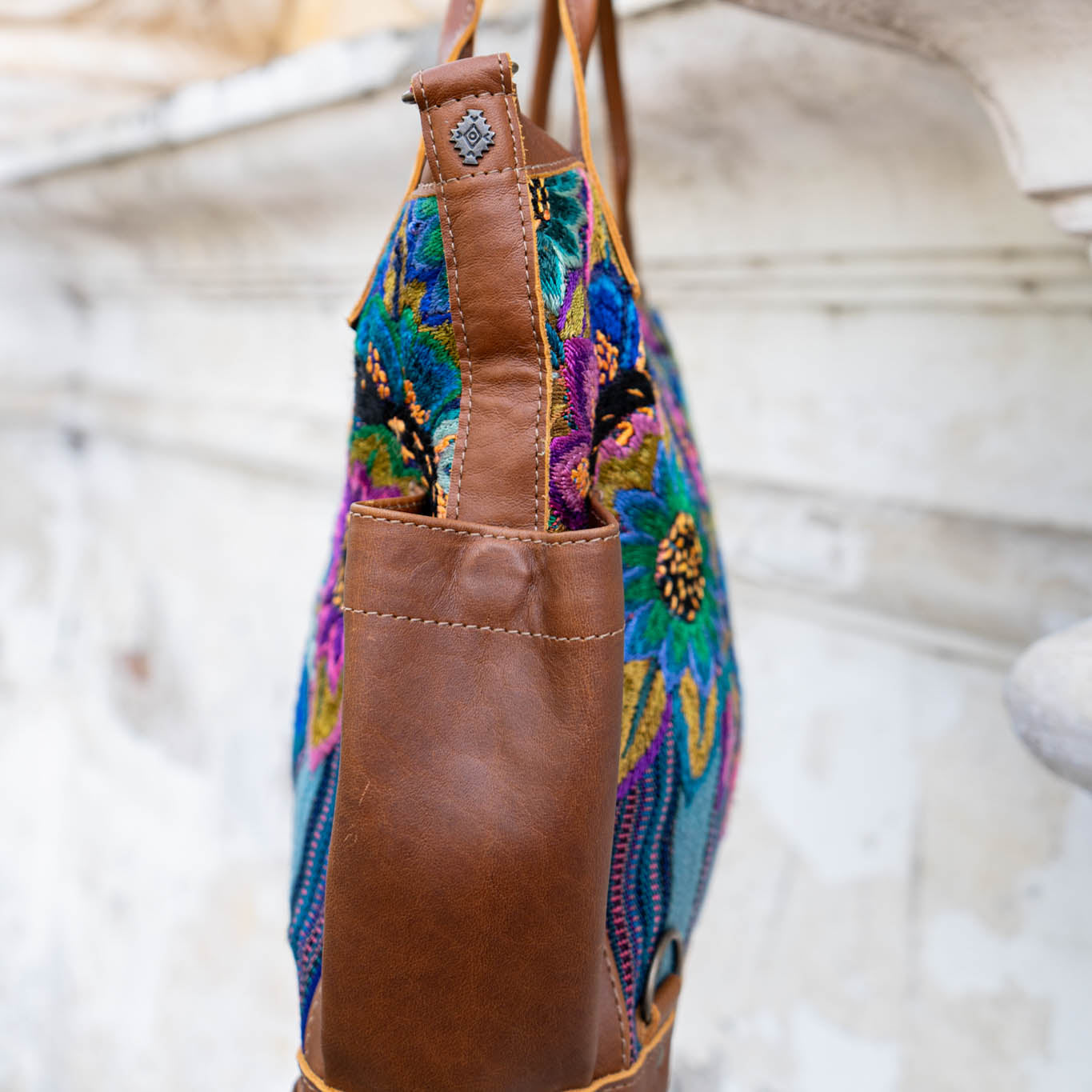 THE MEDIUM PERFECT BAG - OOAK HUIPIL - CAFE - NO. 14275