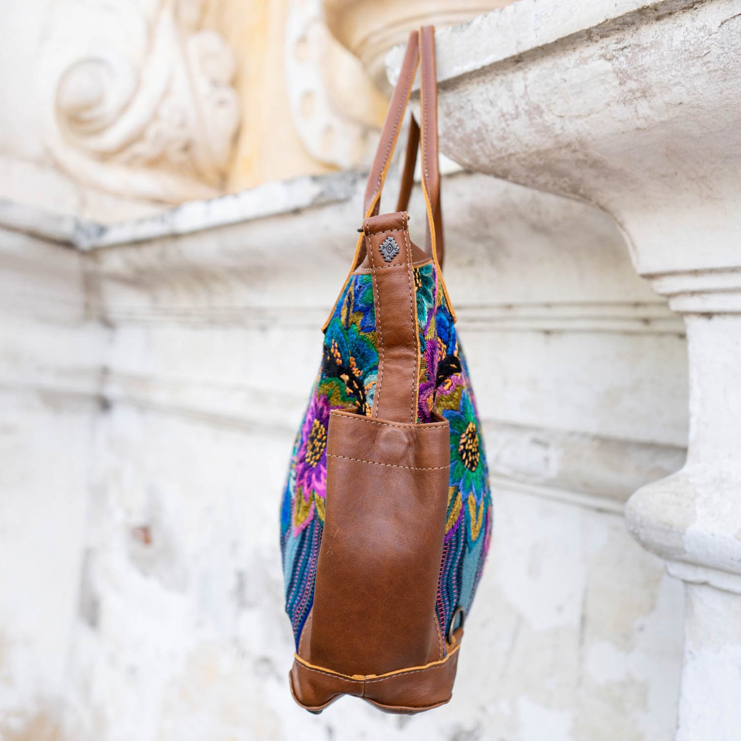 THE MEDIUM PERFECT BAG - OOAK HUIPIL - CAFE - NO. 14275