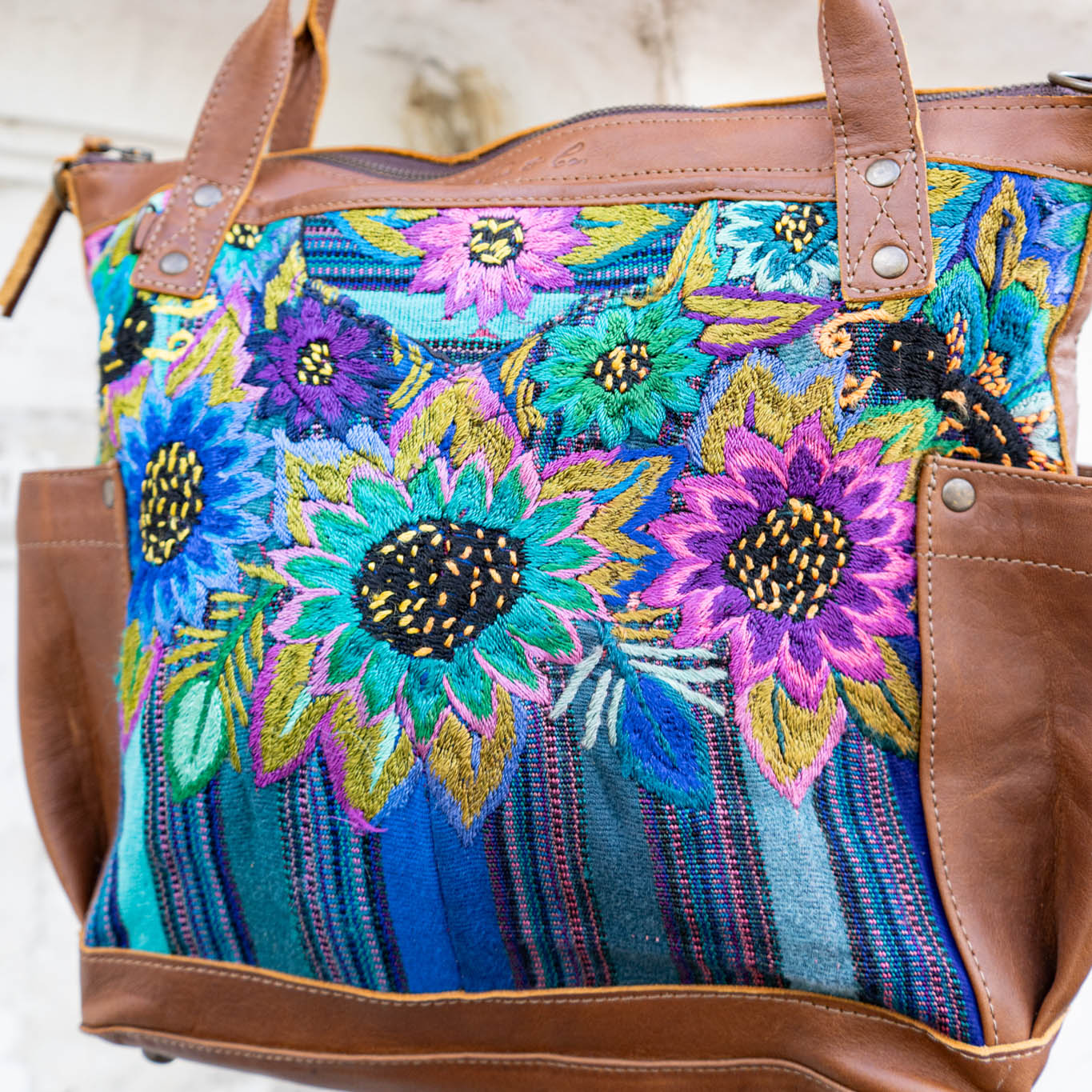 THE MEDIUM PERFECT BAG - OOAK HUIPIL - CAFE - NO. 14275