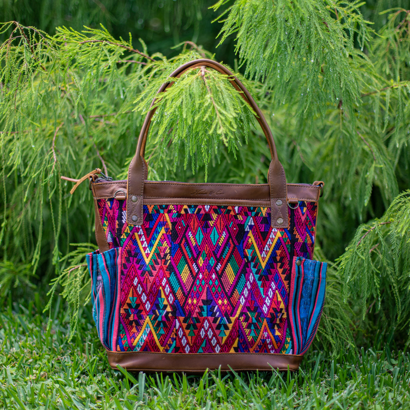 THE MEDIUM PERFECT BAG - OOAK HUIPIL - CAFE - NO. 17439  display picture 1