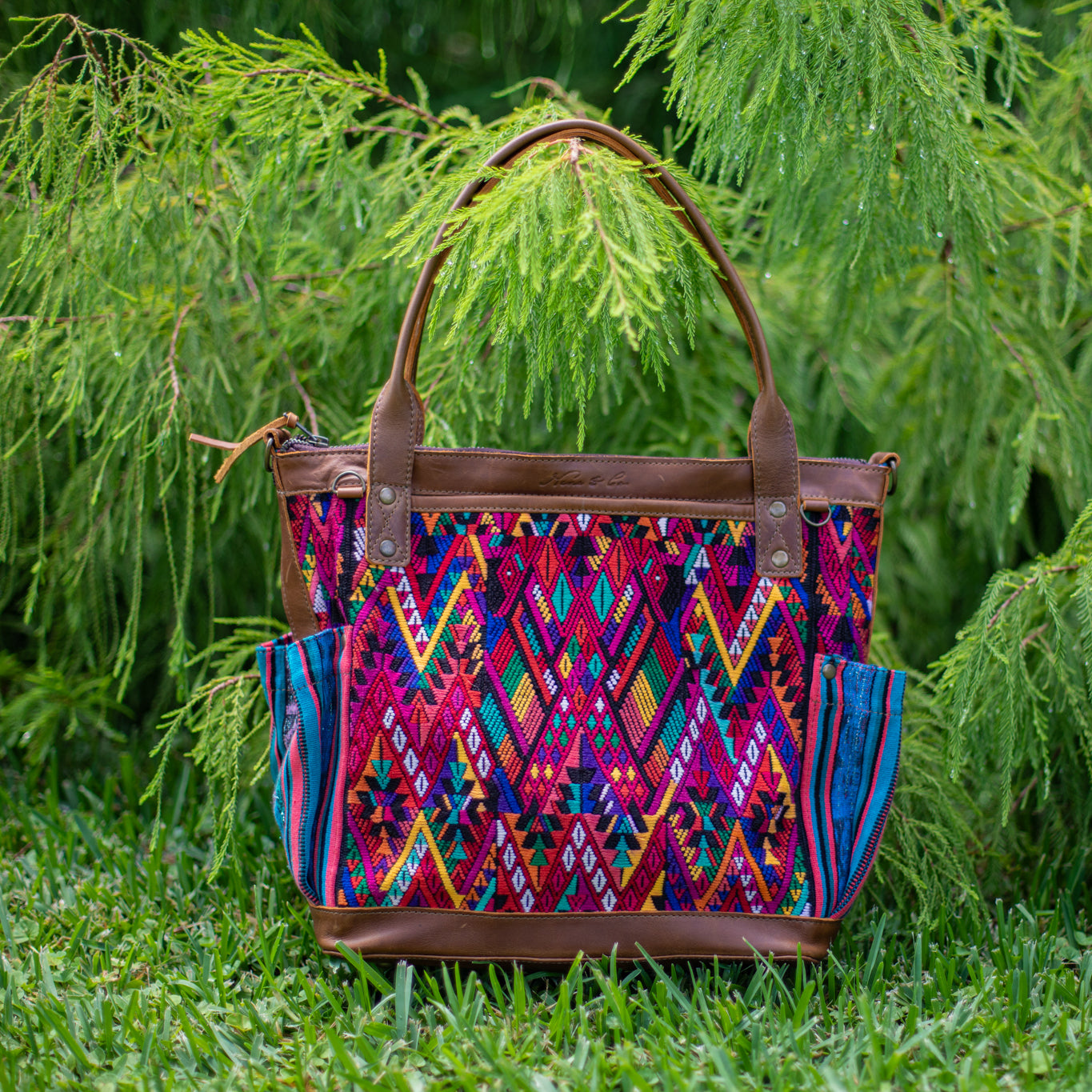 THE MEDIUM PERFECT BAG - OOAK HUIPIL - CAFE - NO. 17439