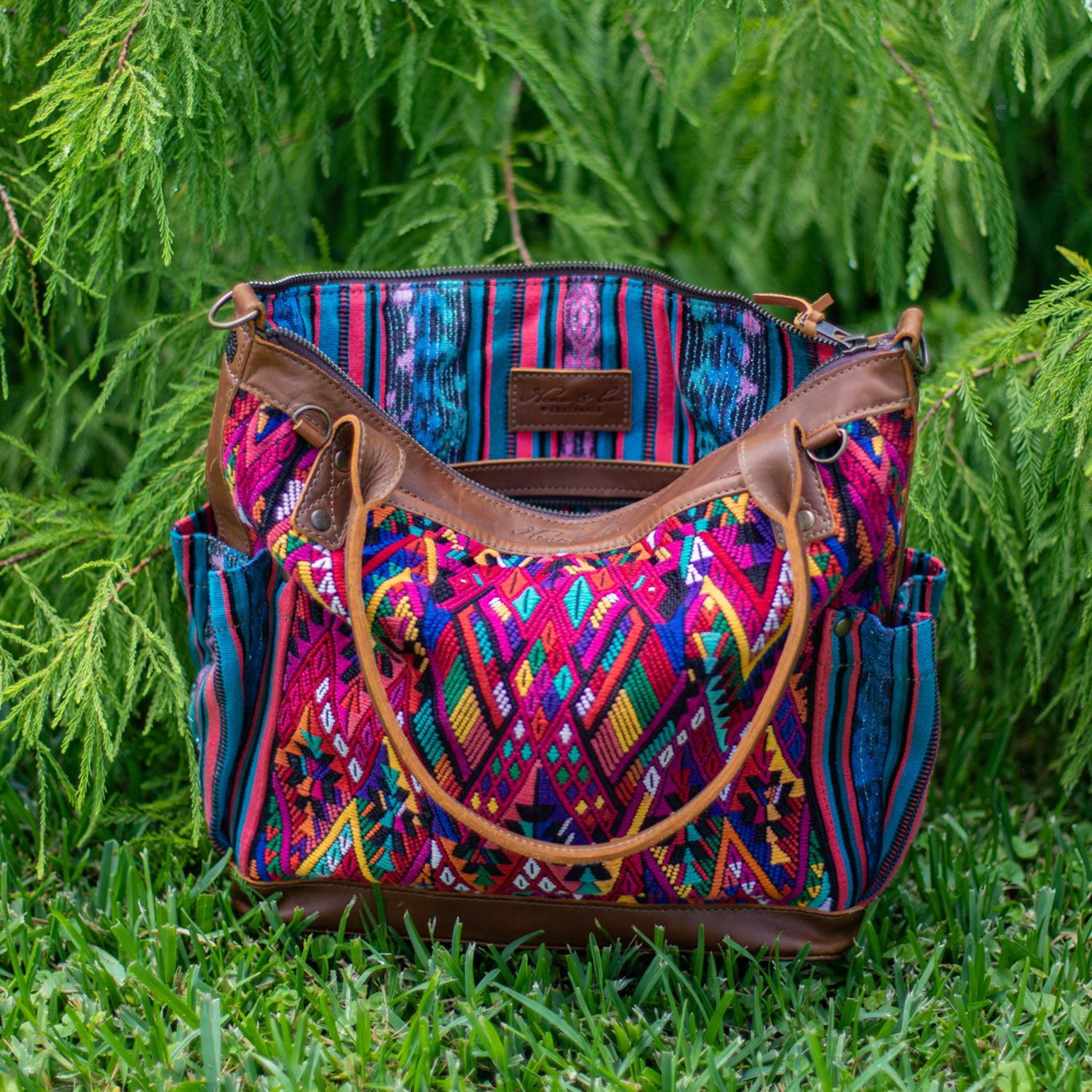 THE MEDIUM PERFECT BAG - OOAK HUIPIL - CAFE - NO. 17439