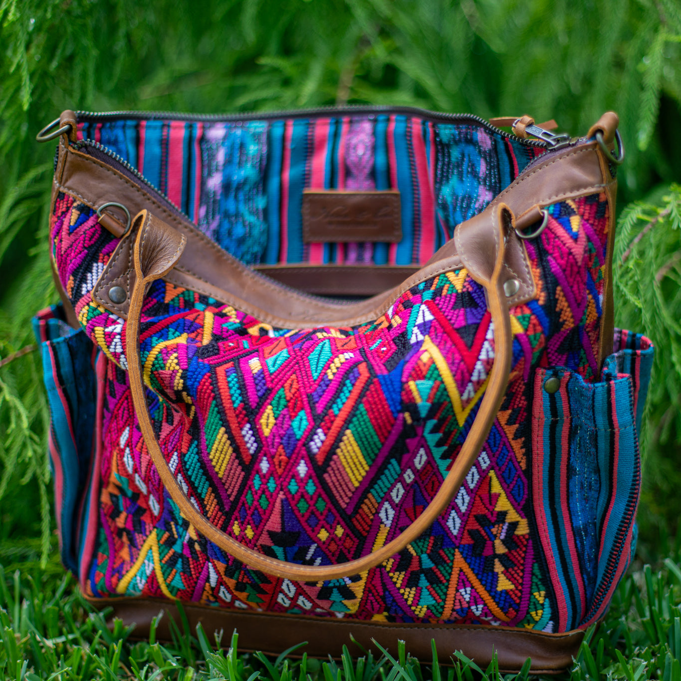 THE MEDIUM PERFECT BAG - OOAK HUIPIL - CAFE - NO. 17439