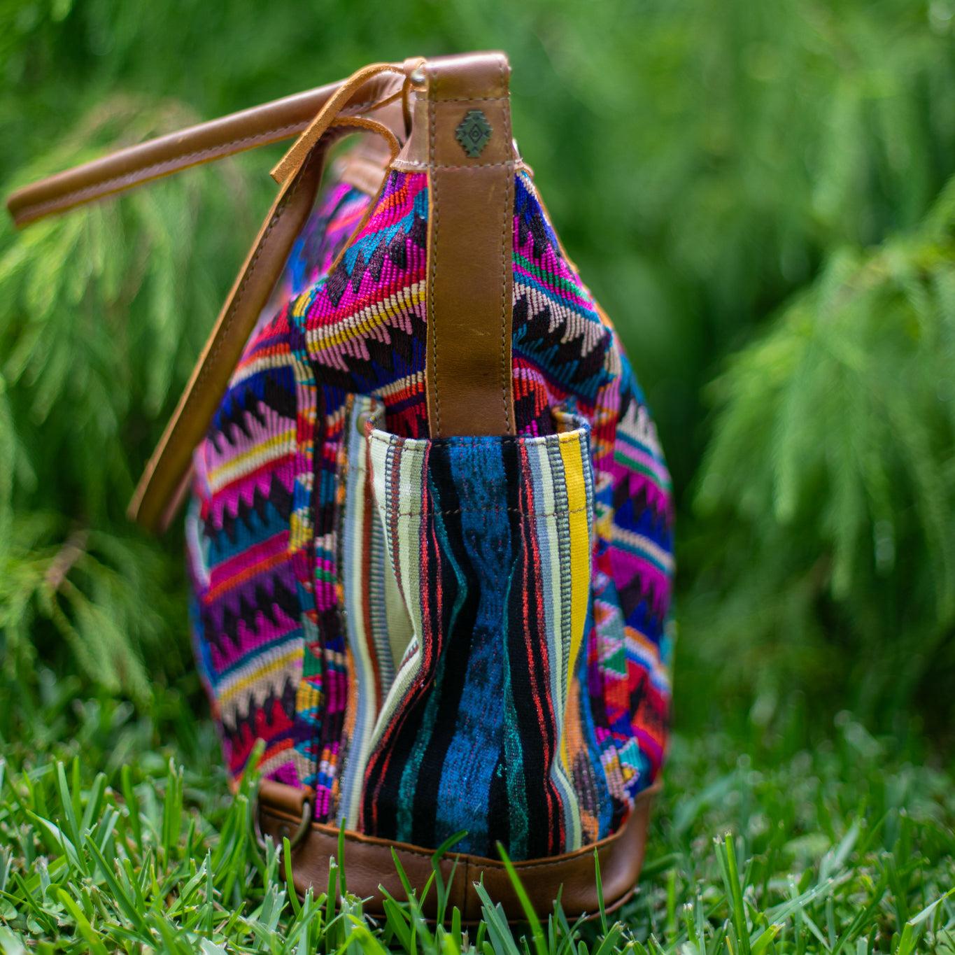 THE MEDIUM PERFECT BAG - OOAK HUIPIL - CAFE - NO. 17437