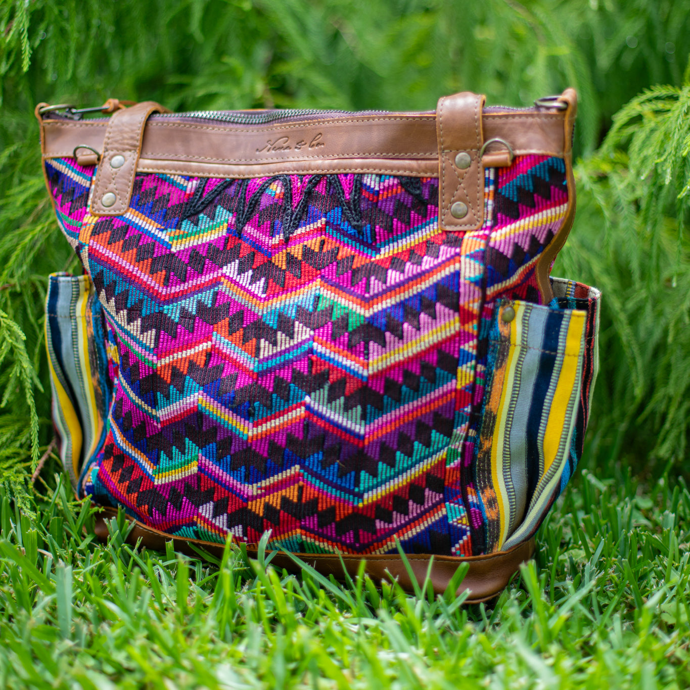 THE MEDIUM PERFECT BAG - OOAK HUIPIL - CAFE - NO. 17437
