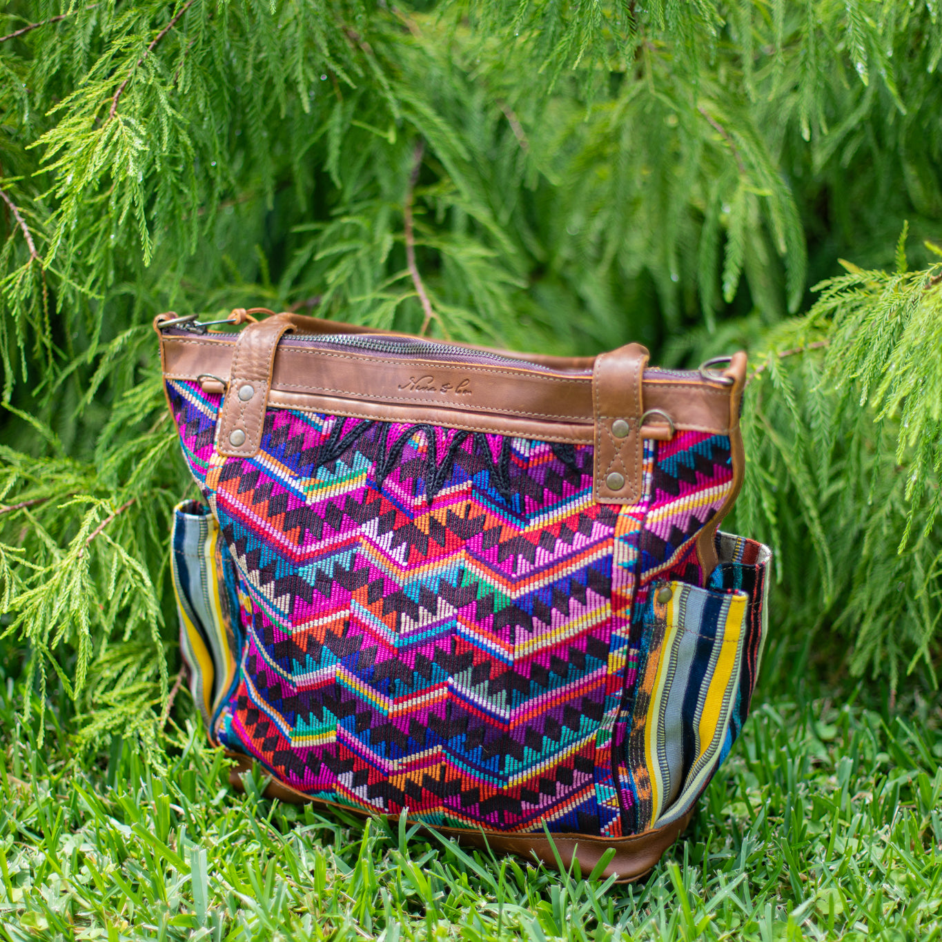 THE MEDIUM PERFECT BAG - OOAK HUIPIL - CAFE - NO. 17437
