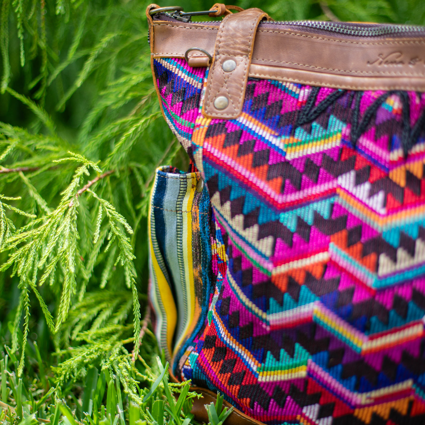 THE MEDIUM PERFECT BAG - OOAK HUIPIL - CAFE - NO. 17437