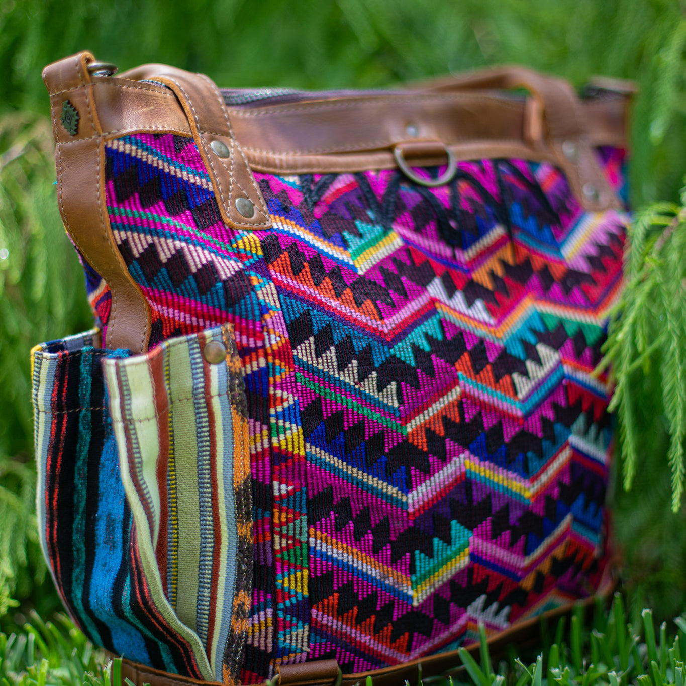 THE MEDIUM PERFECT BAG - OOAK HUIPIL - CAFE - NO. 17437