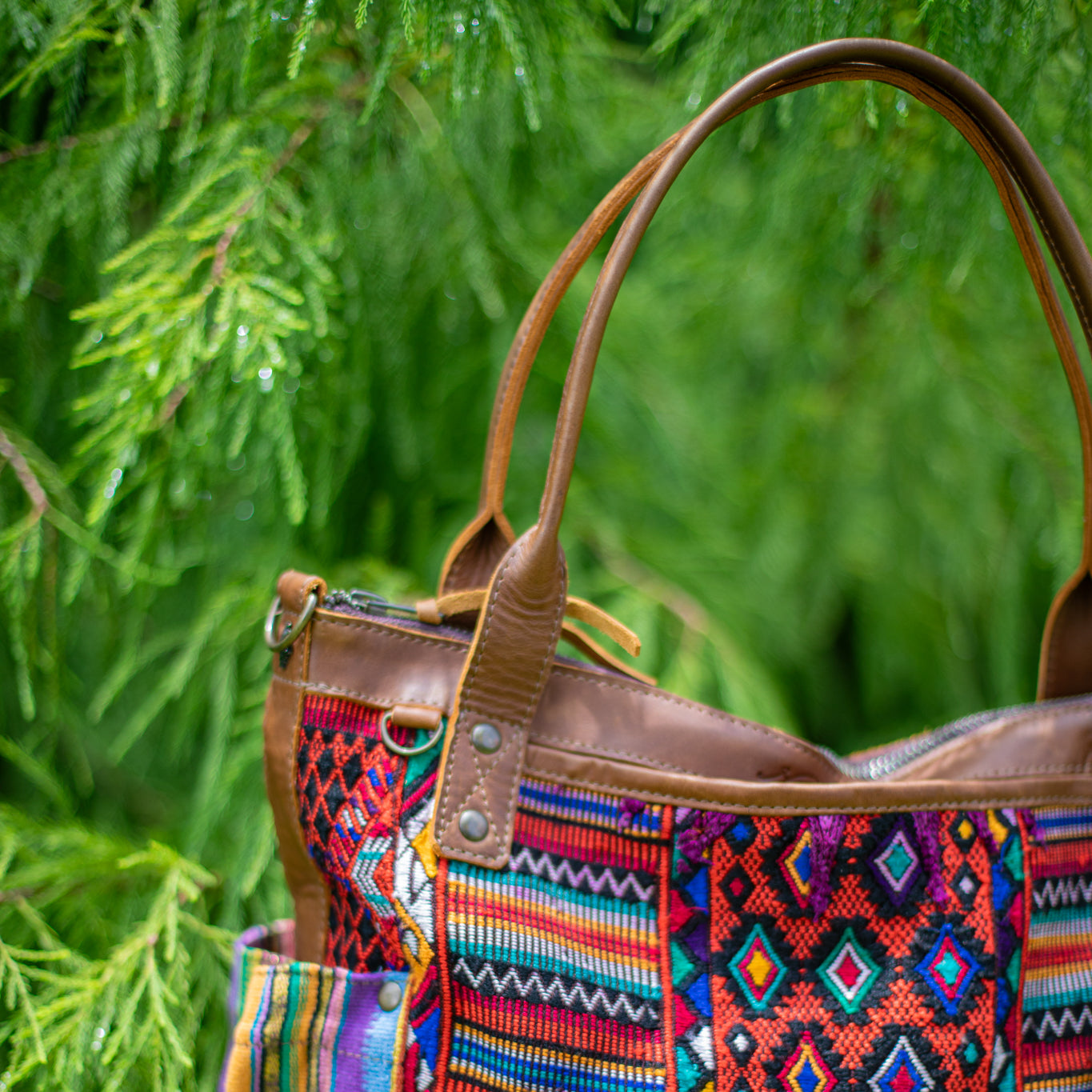 THE MEDIUM PERFECT BAG - OOAK HUIPIL - CAFE - NO. 17435