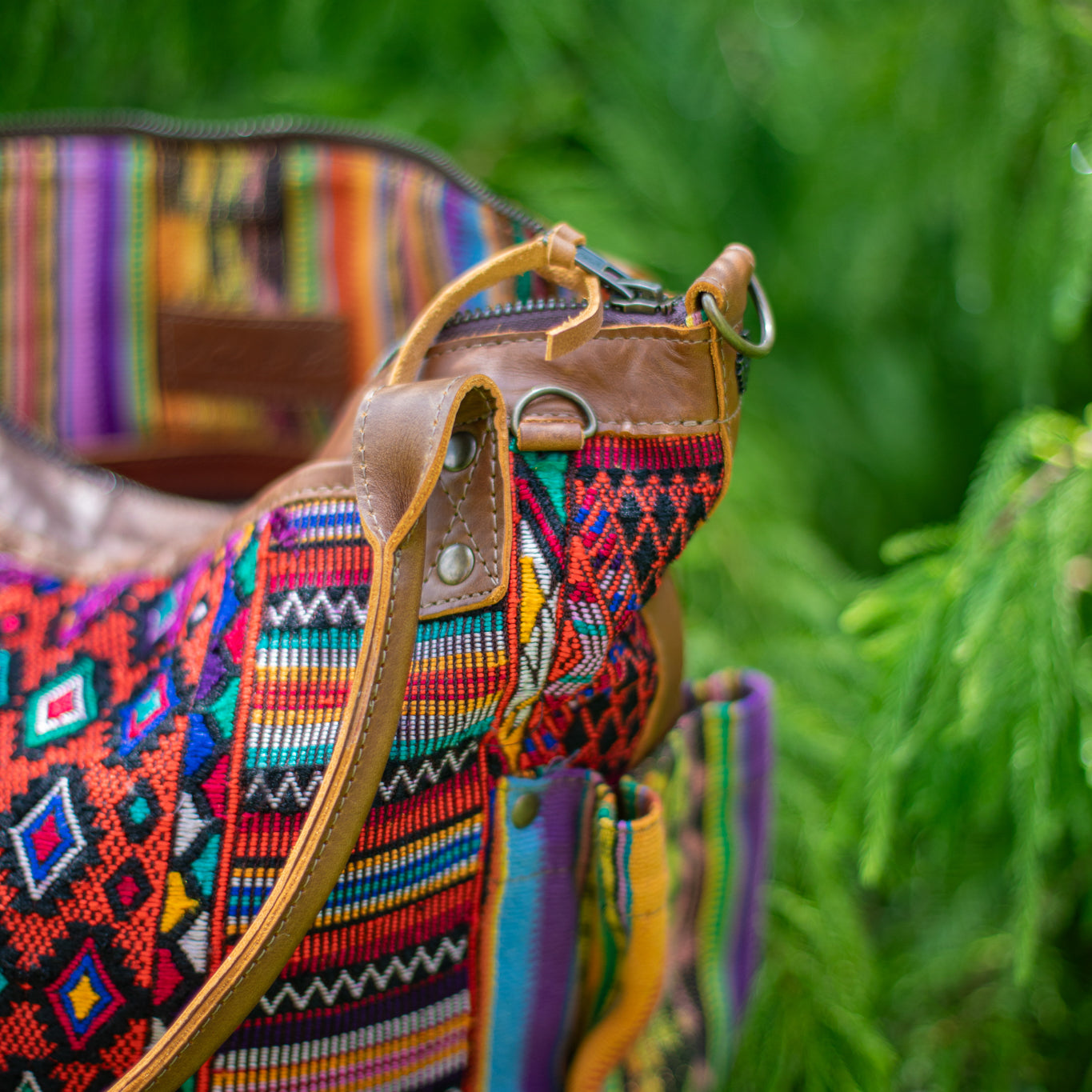 THE MEDIUM PERFECT BAG - OOAK HUIPIL - CAFE - NO. 17435