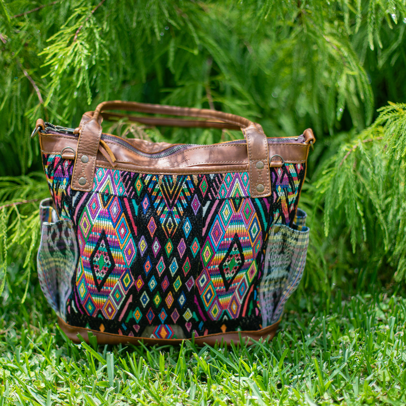THE MEDIUM PERFECT BAG - OOAK HUIPIL - CAFE - NO. 17438