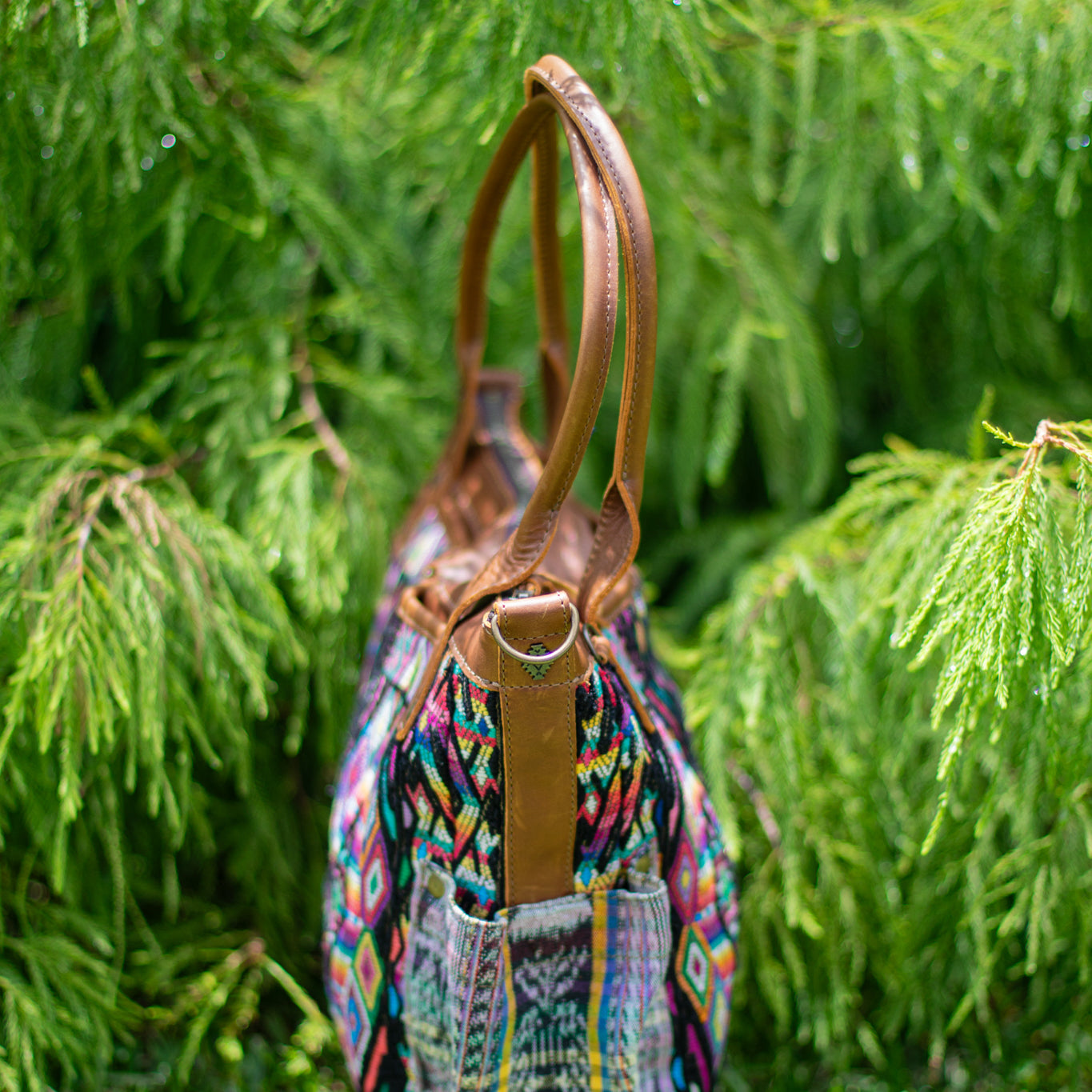 THE MEDIUM PERFECT BAG - OOAK HUIPIL - CAFE - NO. 17438