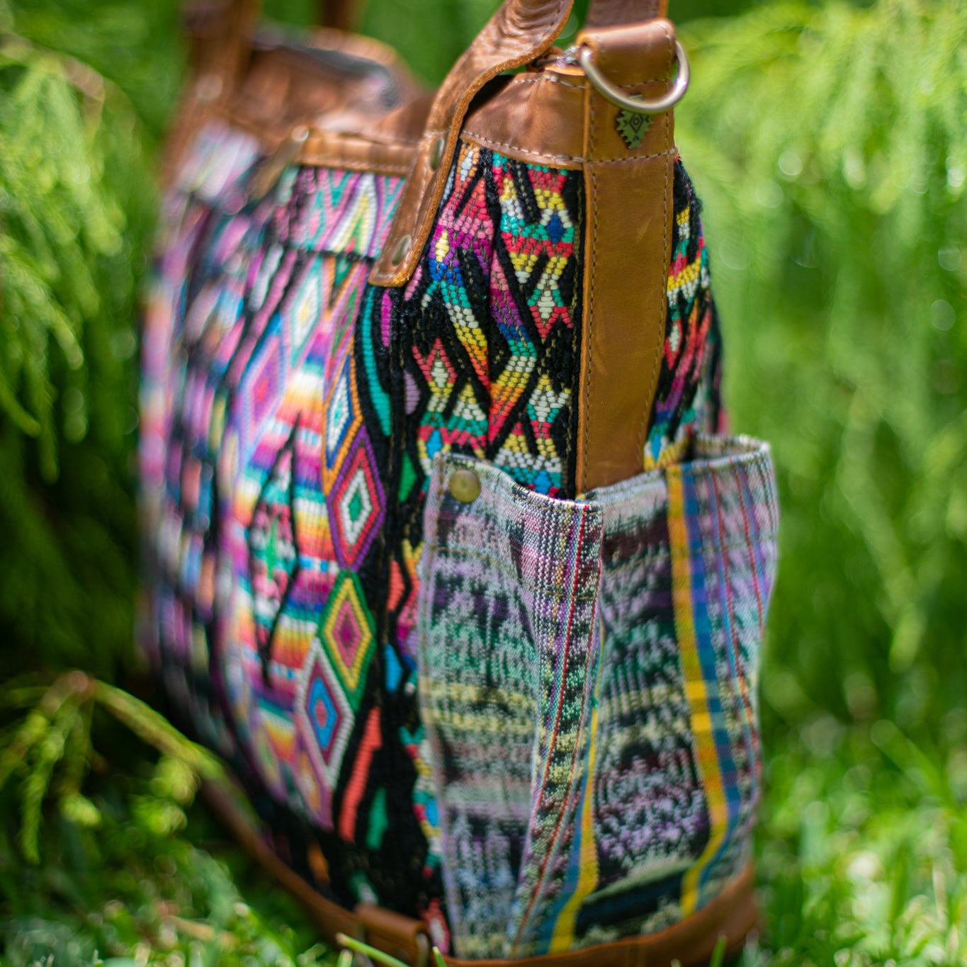 THE MEDIUM PERFECT BAG - OOAK HUIPIL - CAFE - NO. 17438