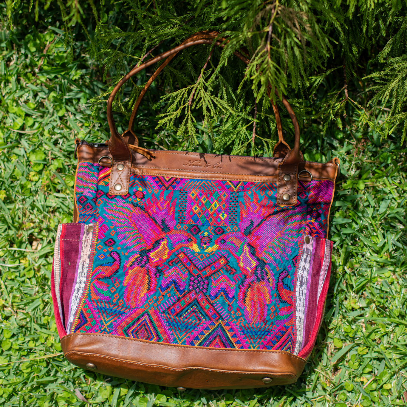 THE MEDIUM PERFECT BAG - OOAK HUIPIL - CAFE - NO. 17436