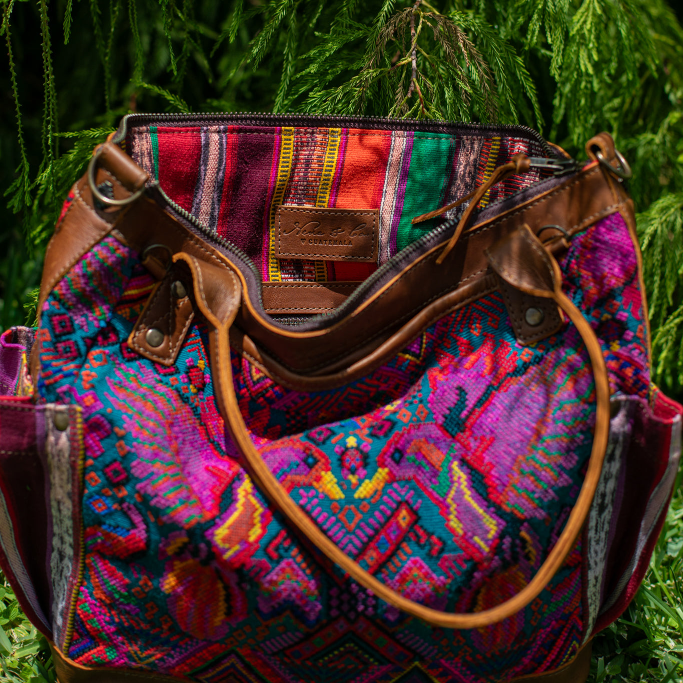 THE MEDIUM PERFECT BAG - OOAK HUIPIL - CAFE - NO. 17436